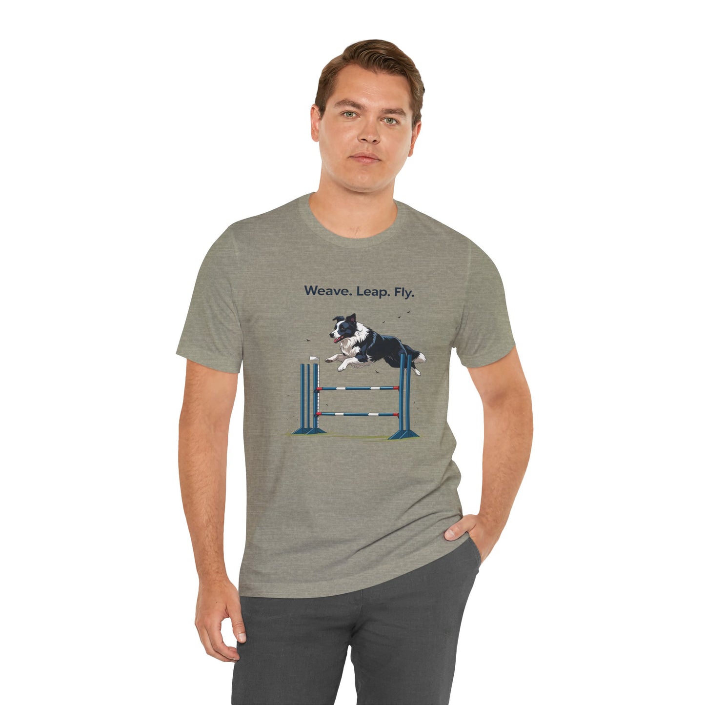Dog Agility Spirit T-Shirt, Weave Leap Fly Tee, Gifts for Dog Lovers, Pet Enthusiasts, Animal Lovers T-Shirt, Casual Wear, Dog Show Gear