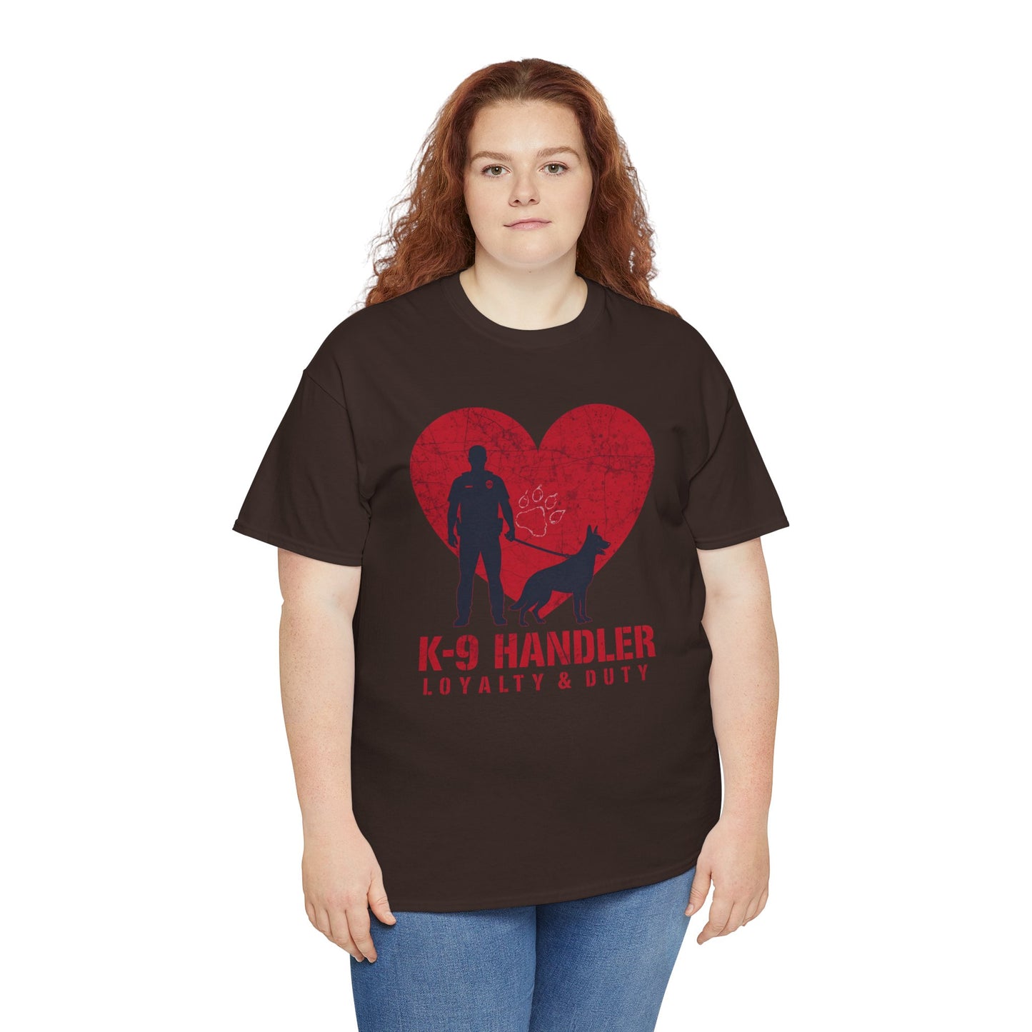 K-9 Handler Heavy Cotton Tee - Loyalty & Duty Shirt, Dog Lover Gift