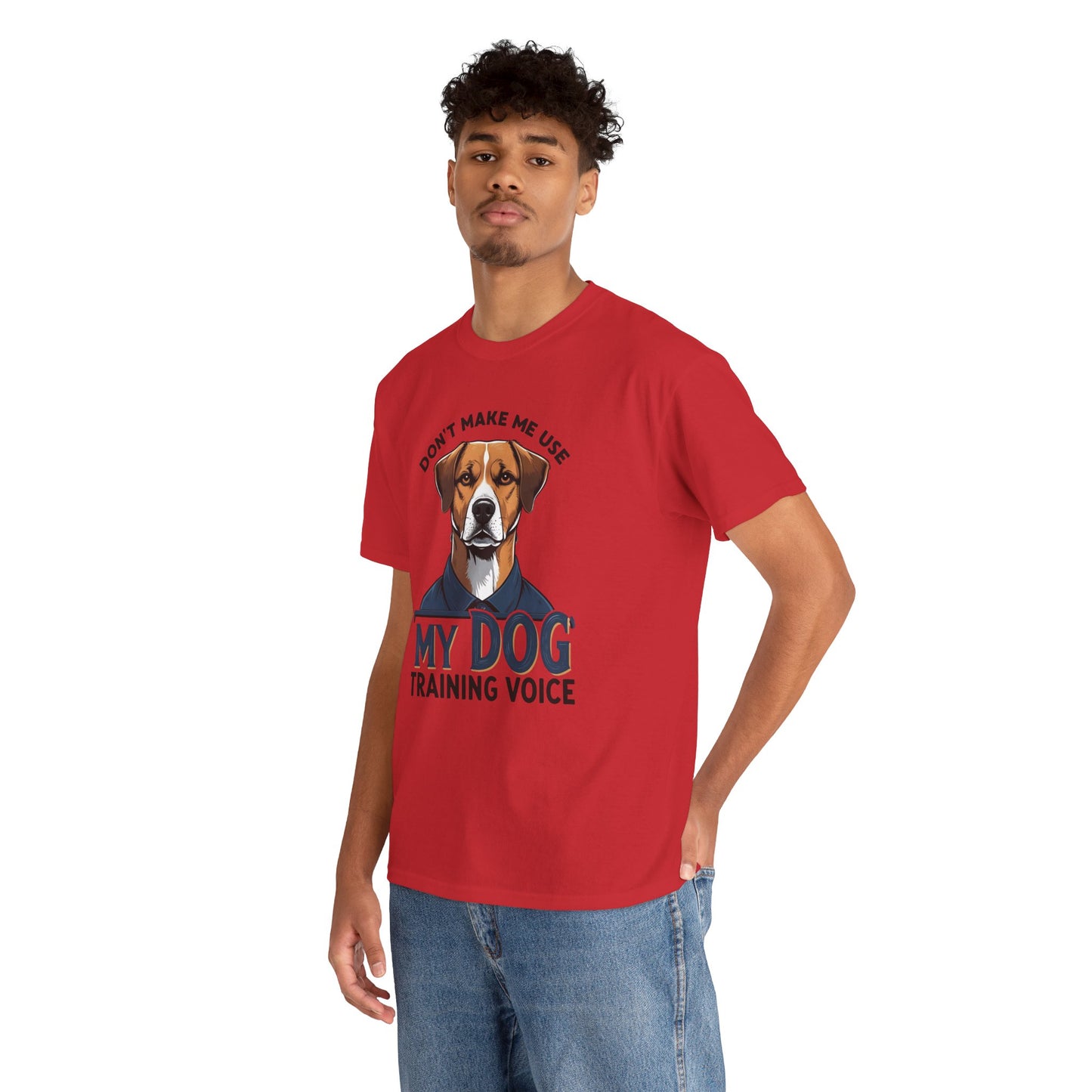 Dog Training T-Shirt - Don't Make Me Use My Dog Training Voice | Perfect Gift for Dog Owners, Casual Wear, Funny Dog Humor Shirt, Pet Training Apparel