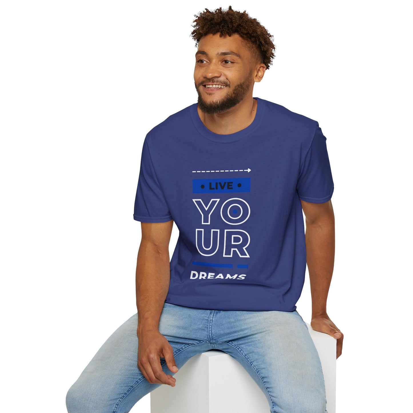 Live Your Dreams Unisex Softstyle T-Shirt, Inspirational Tee, Motivational Gift, Casual Wear, Daily Reminder, Empowerment Top