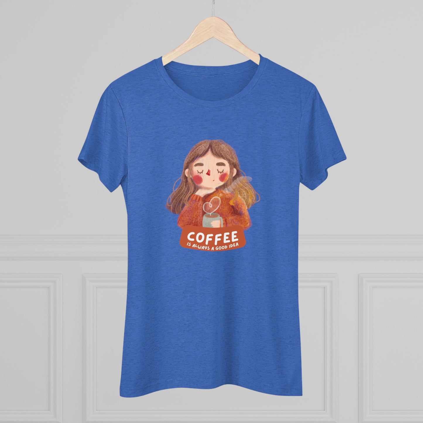 Coffee Lover Women's Triblend Tee, Cozy Coffee T-Shirt, Cute Graphic Tee, Casual Wear, Gift for Coffee Enthusiasts, Birthday Gift