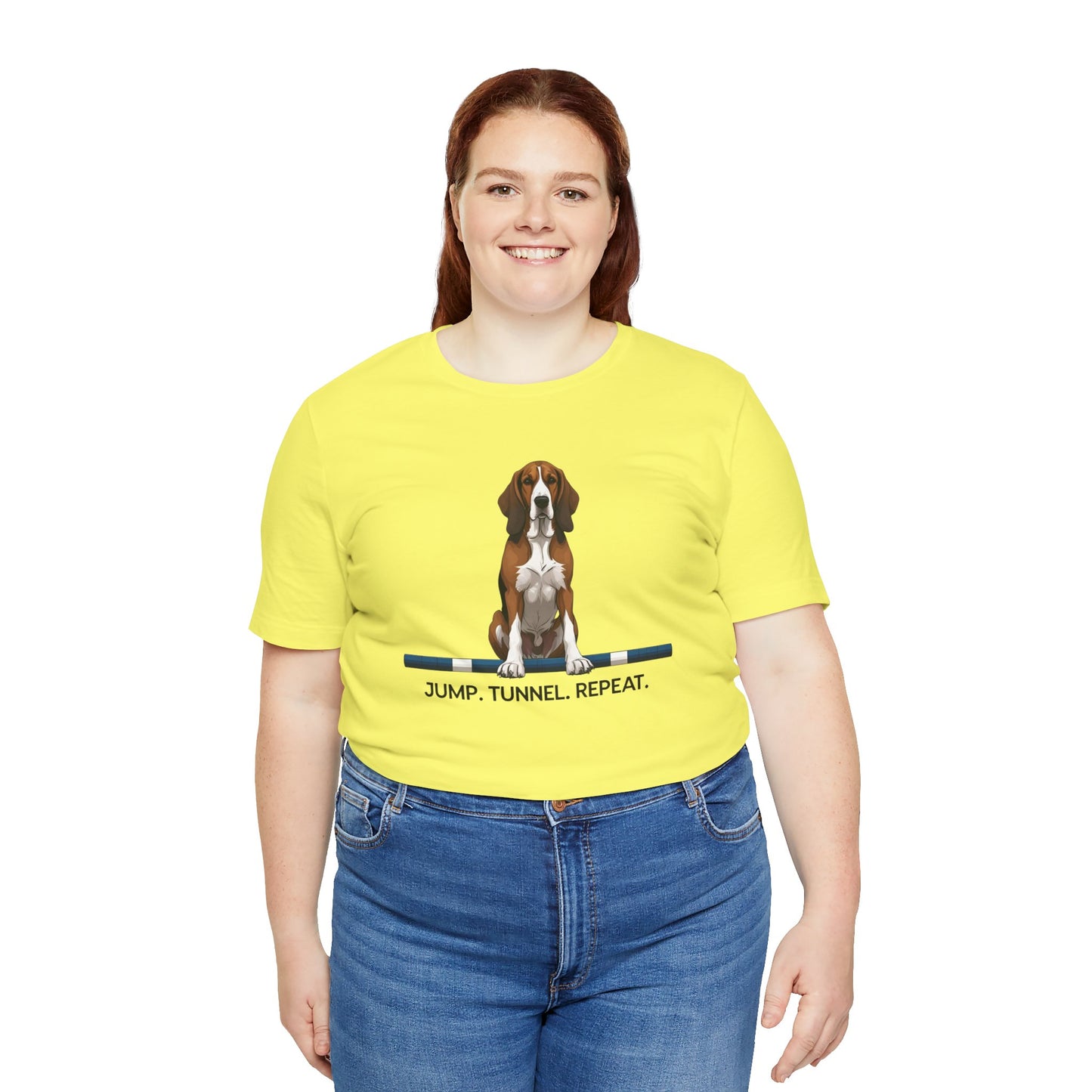 Dog Agility Tee, Fun Pet Lover Shirt, Jump Tunnel Repeat T-Shirt, Dog Enthusiast Apparel, Gift for Dog Owners