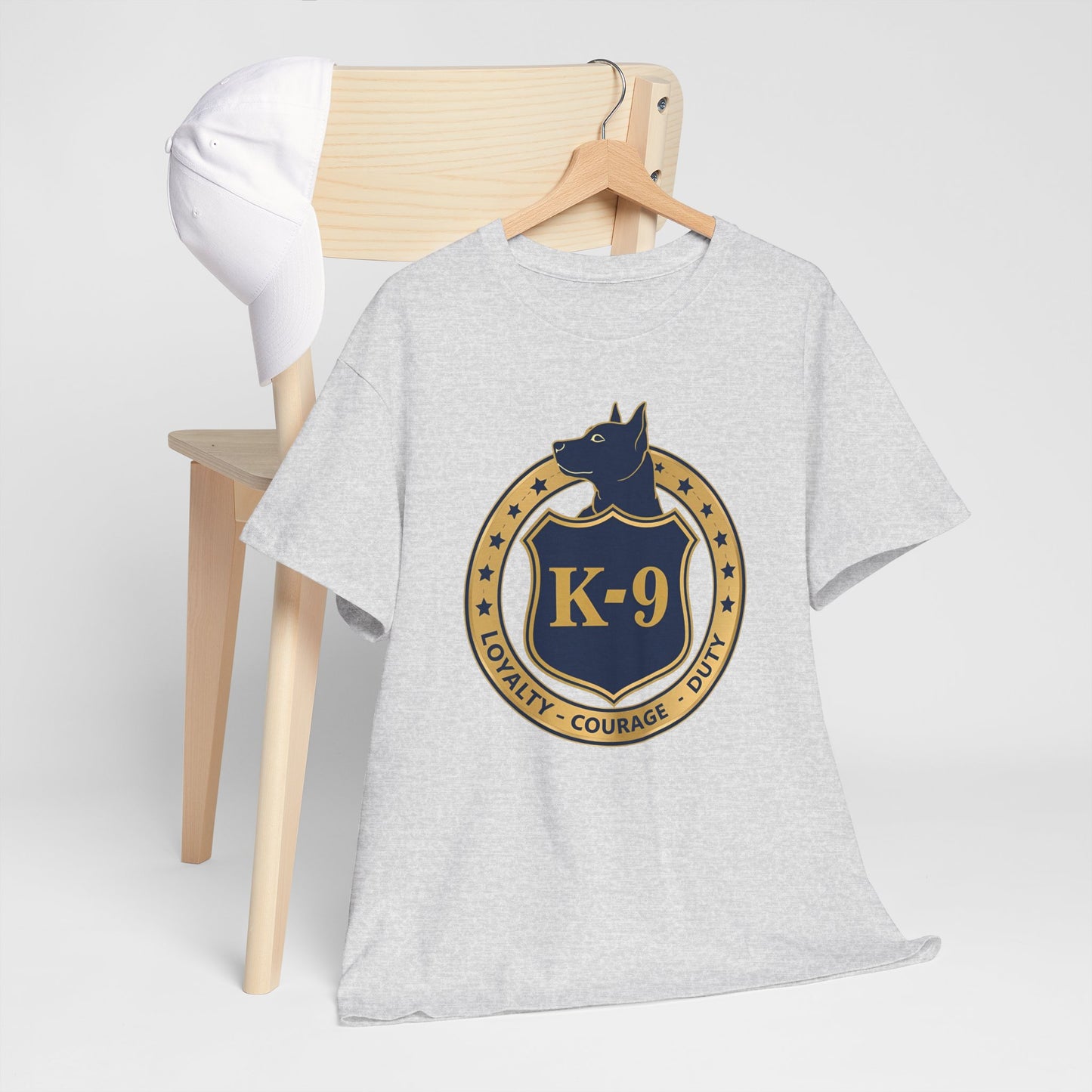 K-9 Police Unisex Heavy Cotton Tee - Loyalty Courage Duty | Dog Lover Gift, Law Enforcement Apparel, Dog Training Shirt