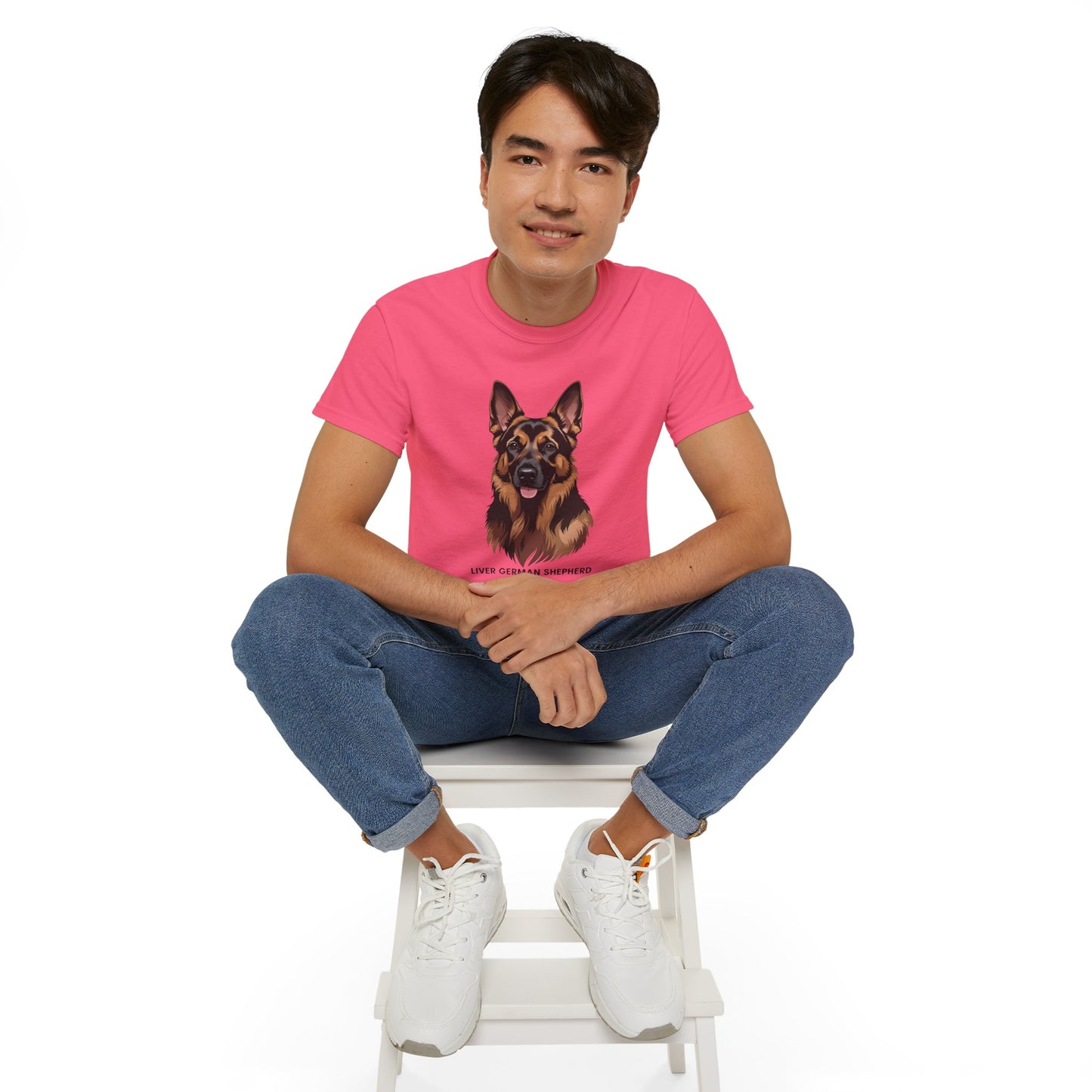 Liver German Shepherd Tee, Dog Lover Shirt, Pet Owner Gift, Animal Print T-Shirt, Unisex Graphic Tee, Birthday Present for Dog Lovers