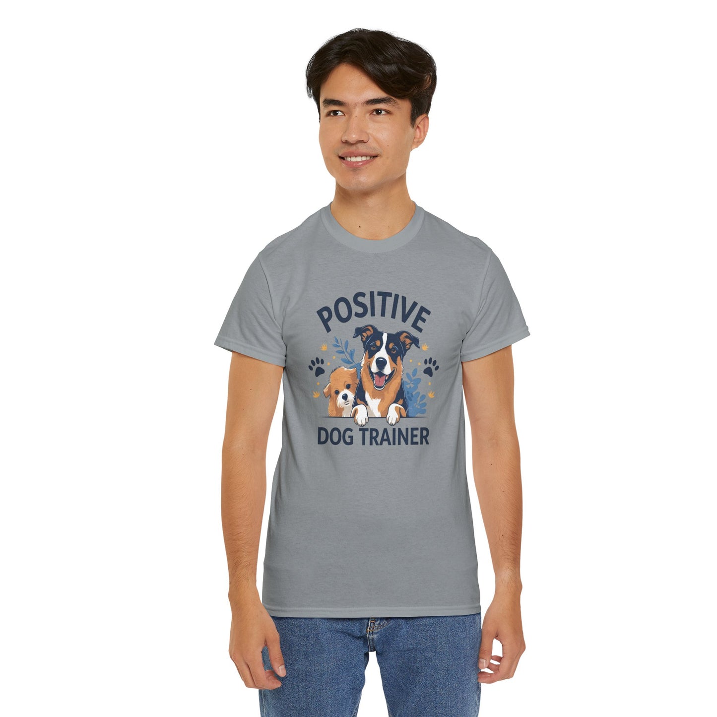 Positive Dog Trainer Tee, Dog Lover Gift, Unisex Cotton T-Shirt, Pet Training Apparel, Animal Care, Casual Dog Shirt