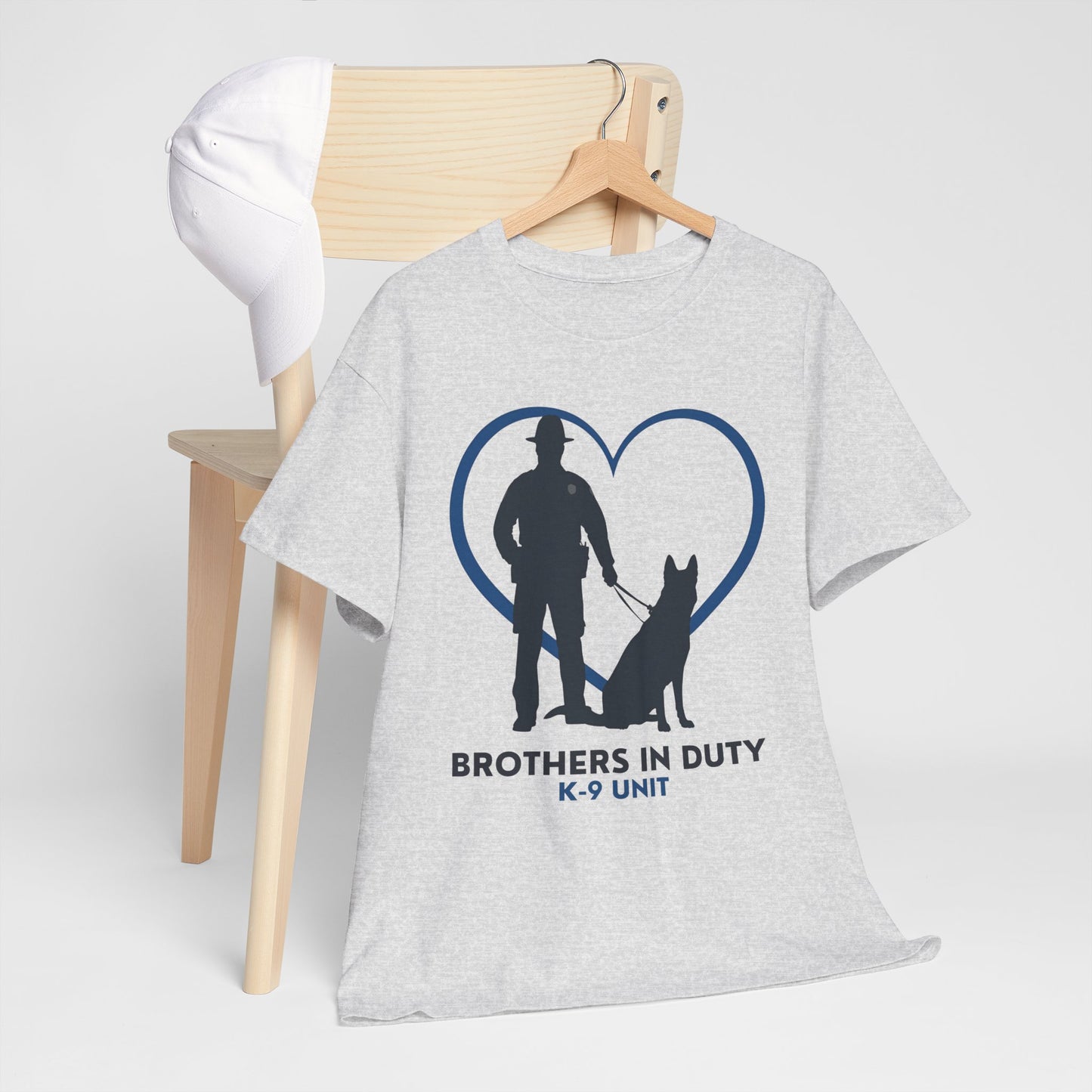 Heartfelt K-9 Unit Tee - Brothers In Duty | Police Officer Gift, Dog Lover Shirt, Law Enforcement Apparel