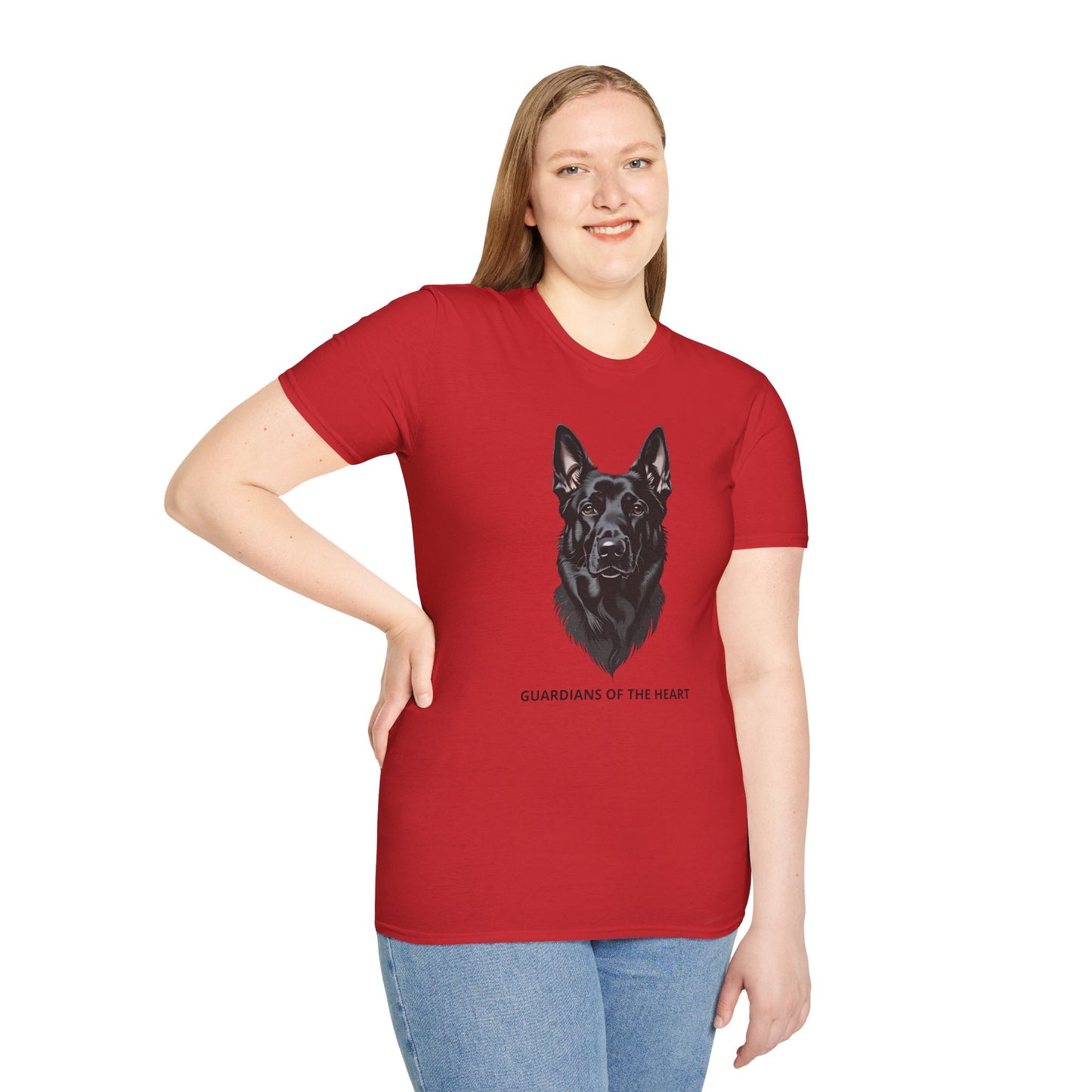 Guardians of the Heart Black German Shepherd T-Shirt, Dog Lover Shirt, Pet Memorial Tee, Unisex Animal T-Shirt, Gift for Dog Owners