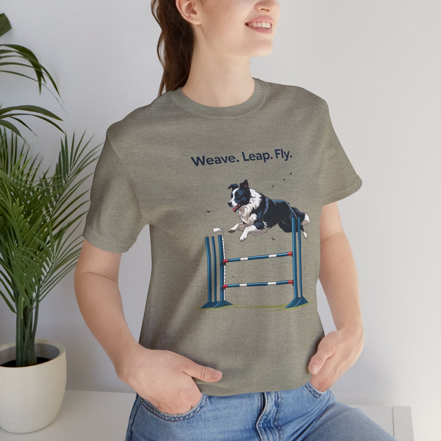 Dog Agility Spirit T-Shirt, Weave Leap Fly Tee, Gifts for Dog Lovers, Pet Enthusiasts, Animal Lovers T-Shirt, Casual Wear, Dog Show Gear