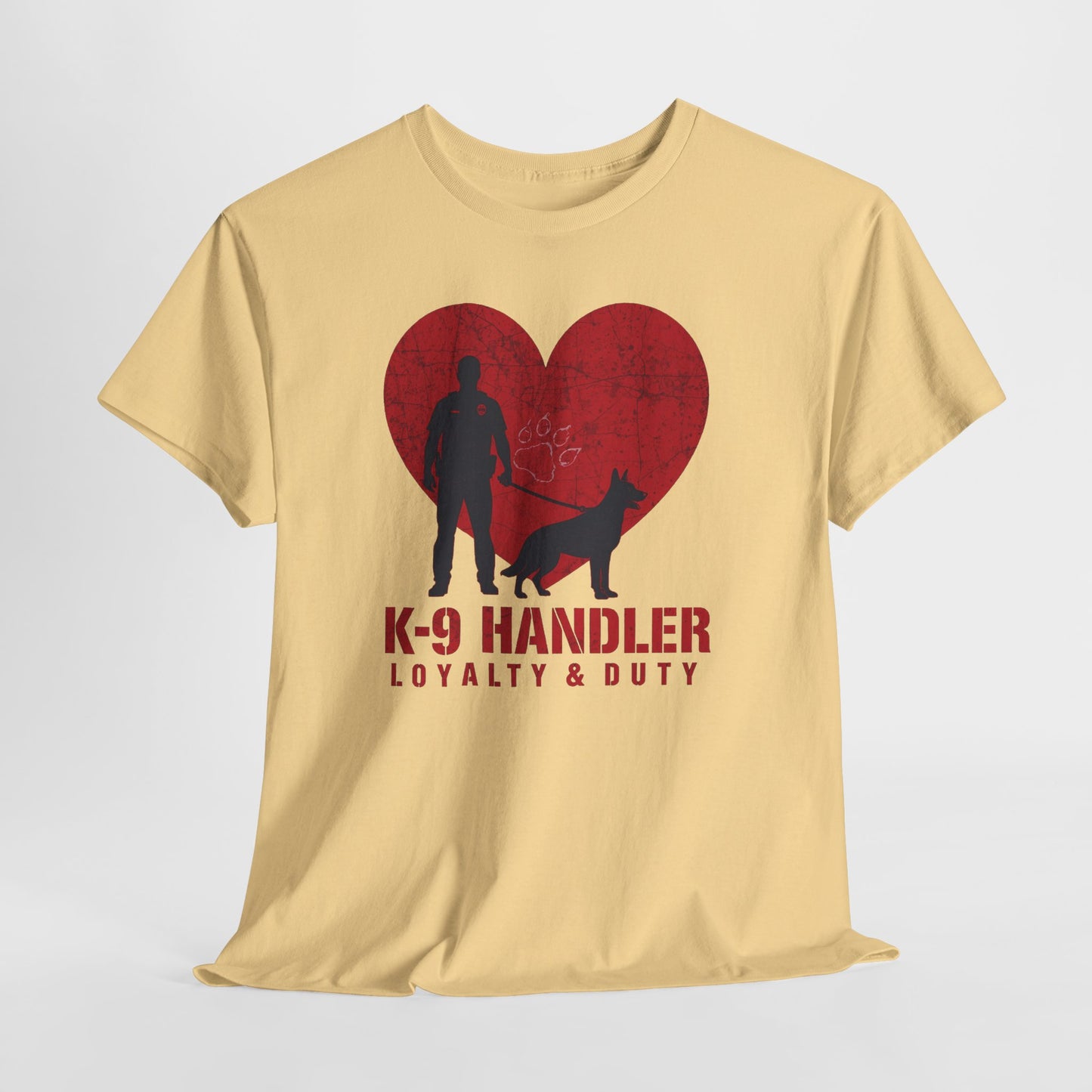 K-9 Handler Heavy Cotton Tee - Loyalty & Duty Shirt, Dog Lover Gift