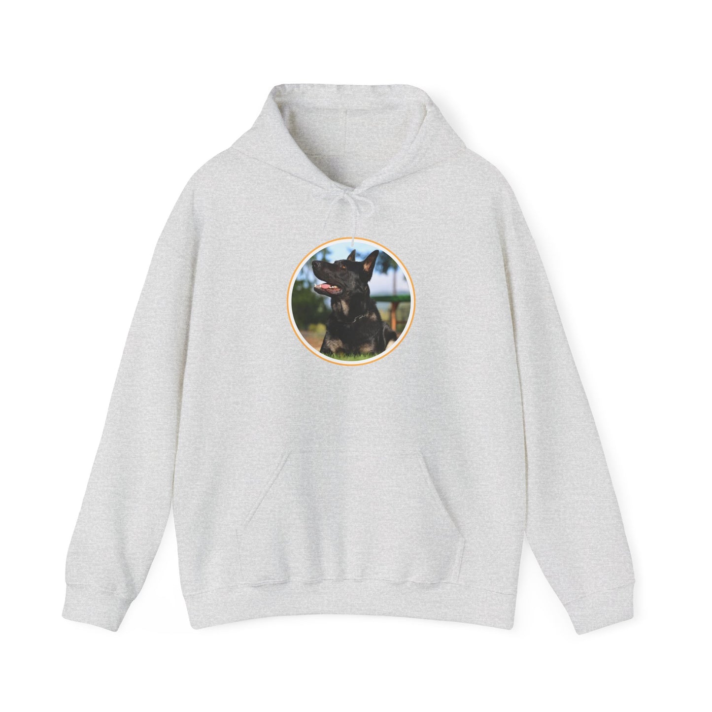 Unisex Dog Lover Hoodie With Bicolor German Shepherd with Intense Expression