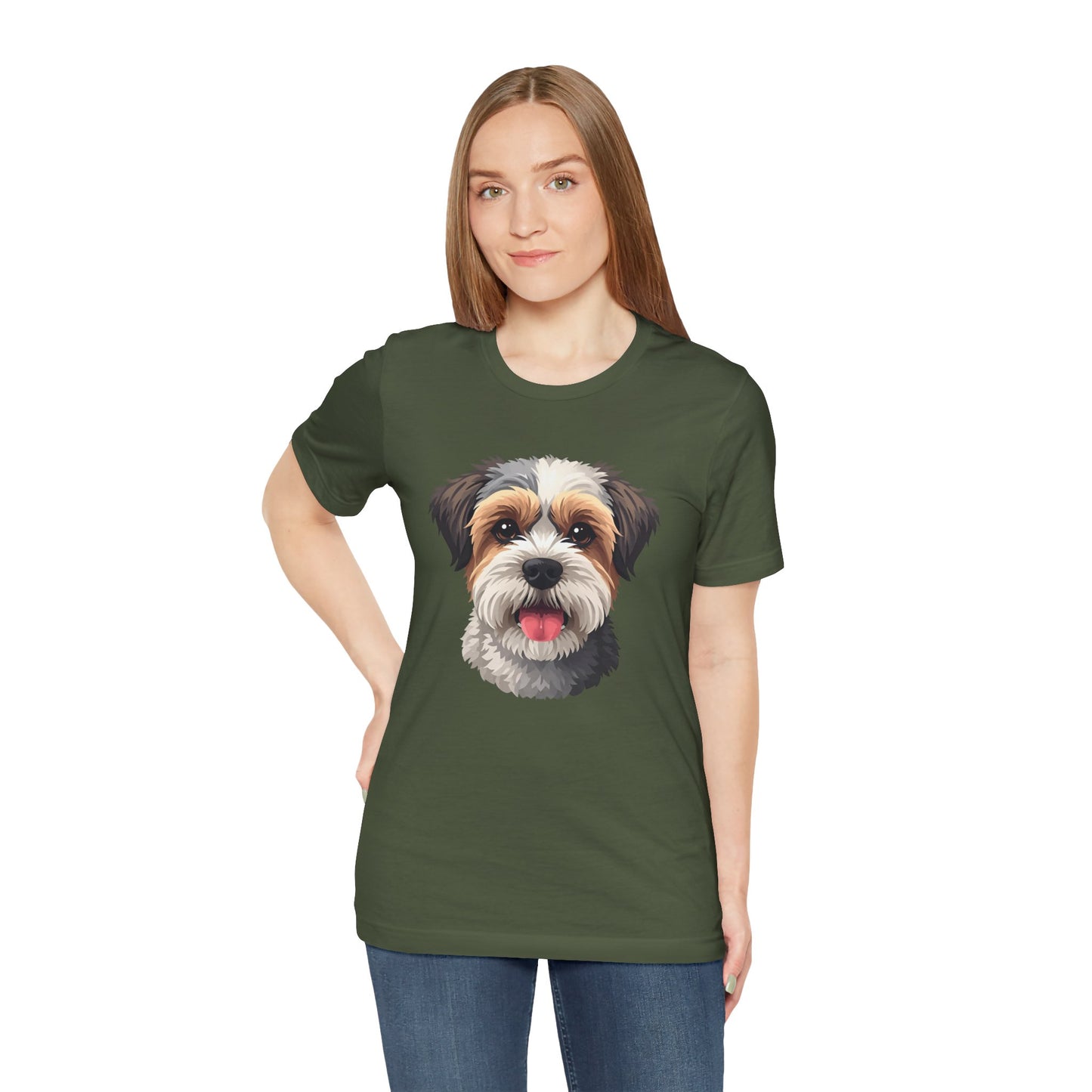 Unisex Dog Lover T-Shirt Featuring a 3D Design of Cute Fluffy Bichon Frise Mix | Gift for Dog Owners