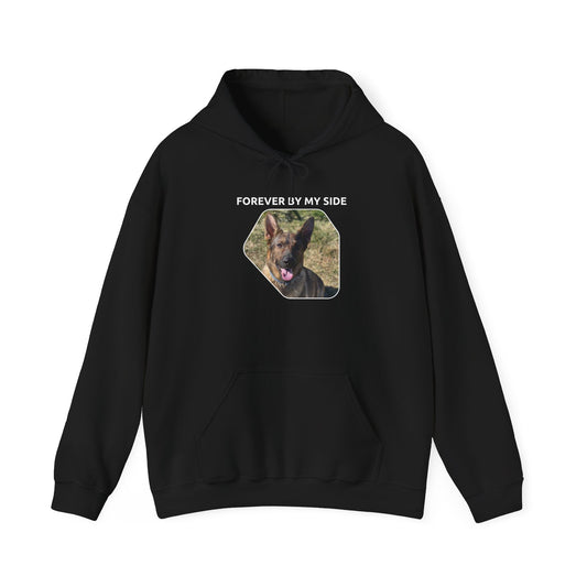 Unisex Dog Lover Hoodie With a Sable German Shepherd and Caption Forever By My Side