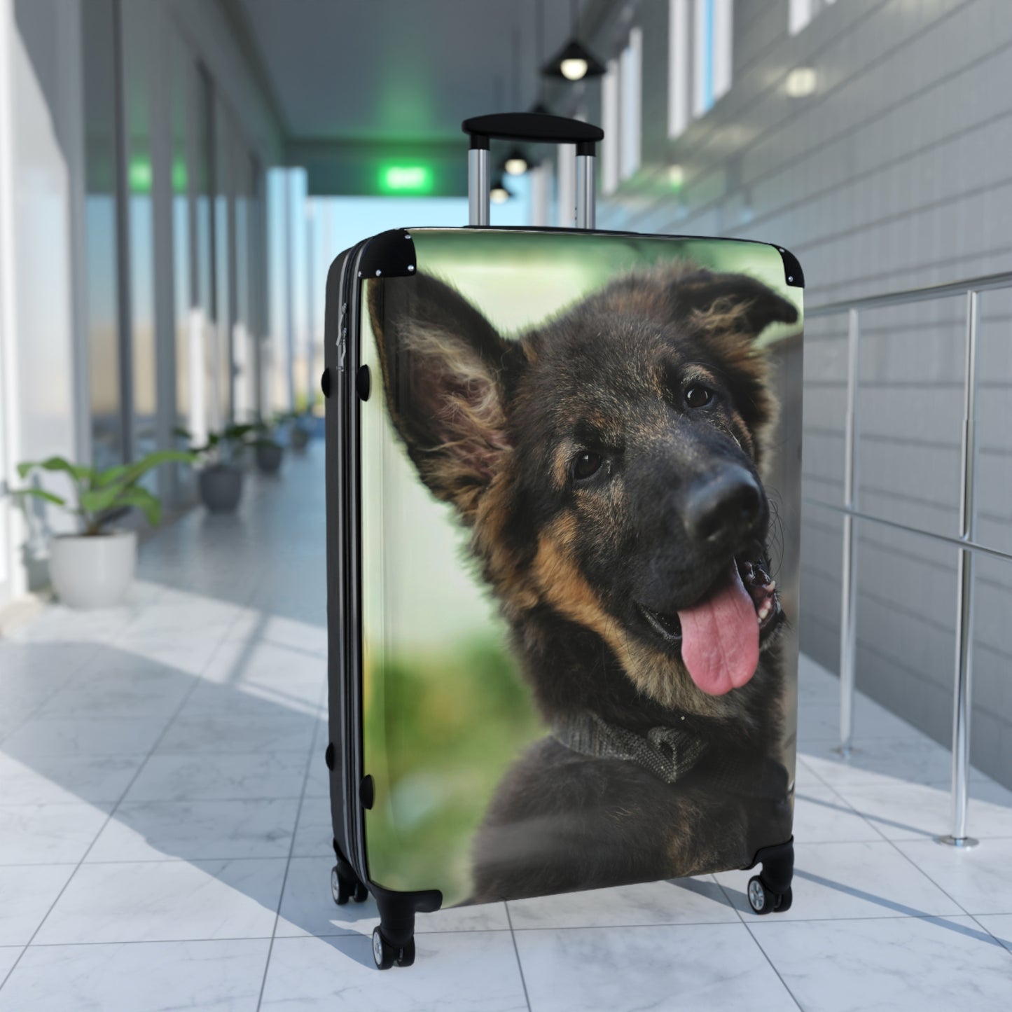 Personalized Dog Photo Suitcase - Cute German Shepherd Puppy