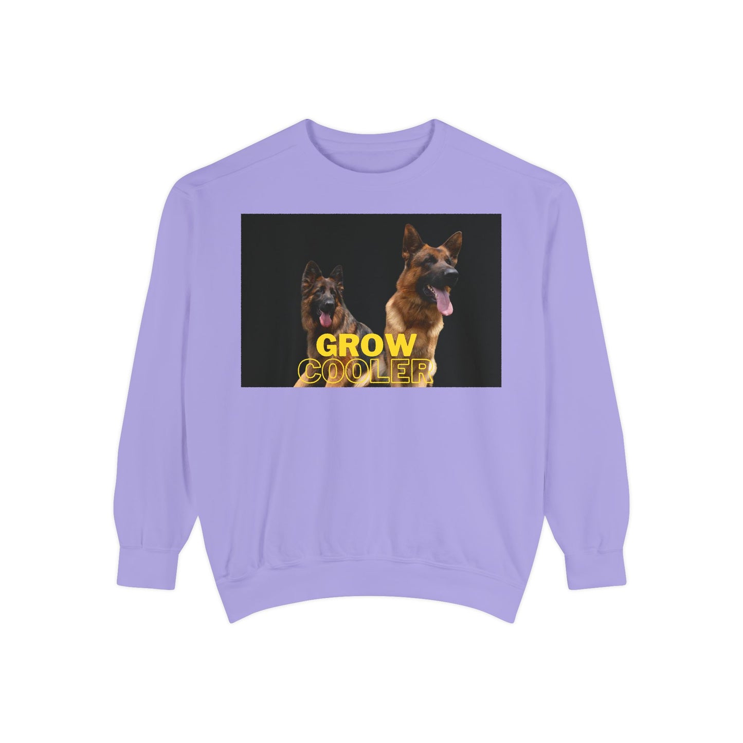 Unisex Dog Lover Sweatshirt With Two German Shepherds and Caption Grow Cooler