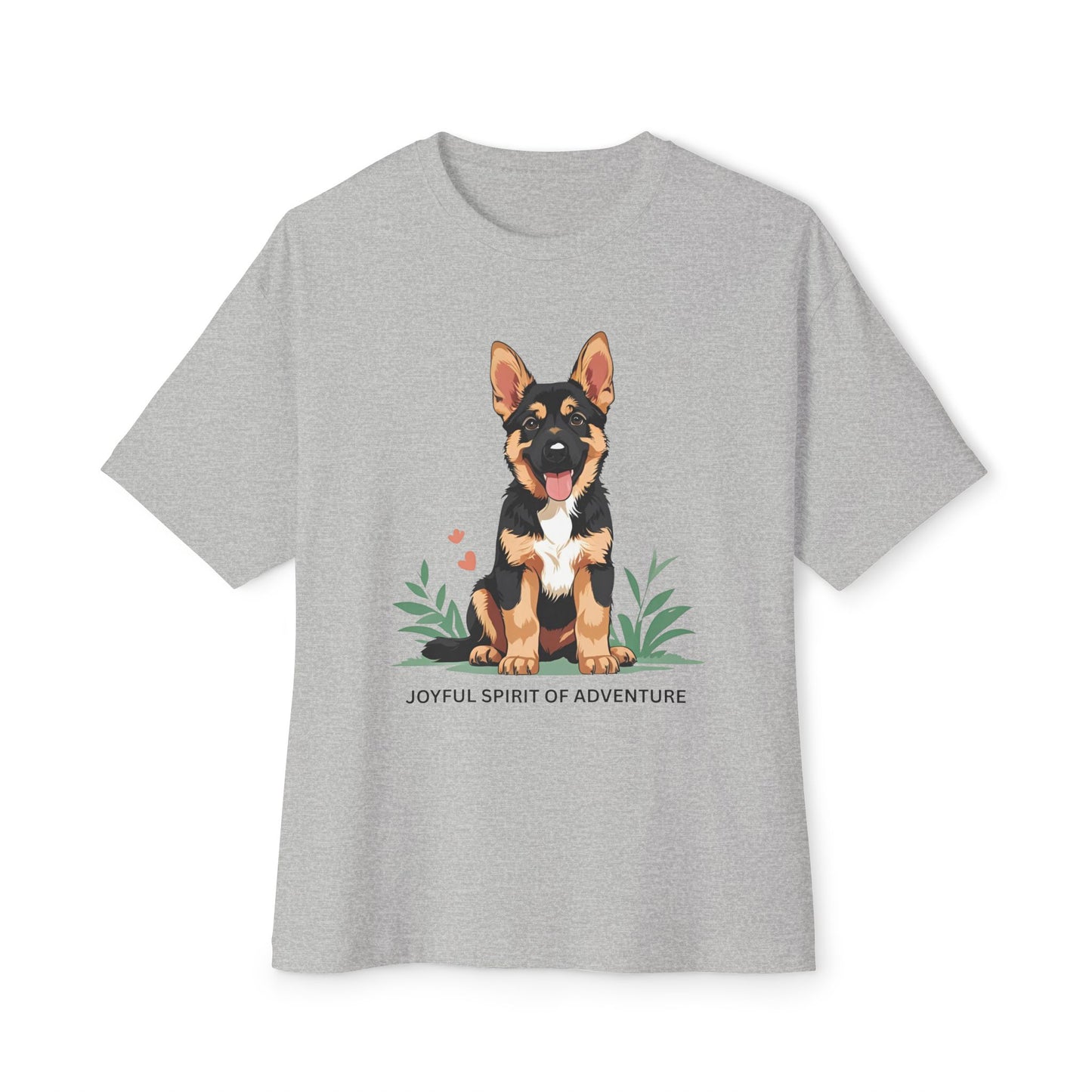 Joyful Spirit of Adventure German Shepherd Puppy Tee | Unisex Oversized Boxy T-Shirt, Pet Lover Gift, Animal Lover Apparel, Gift for Dog Owners