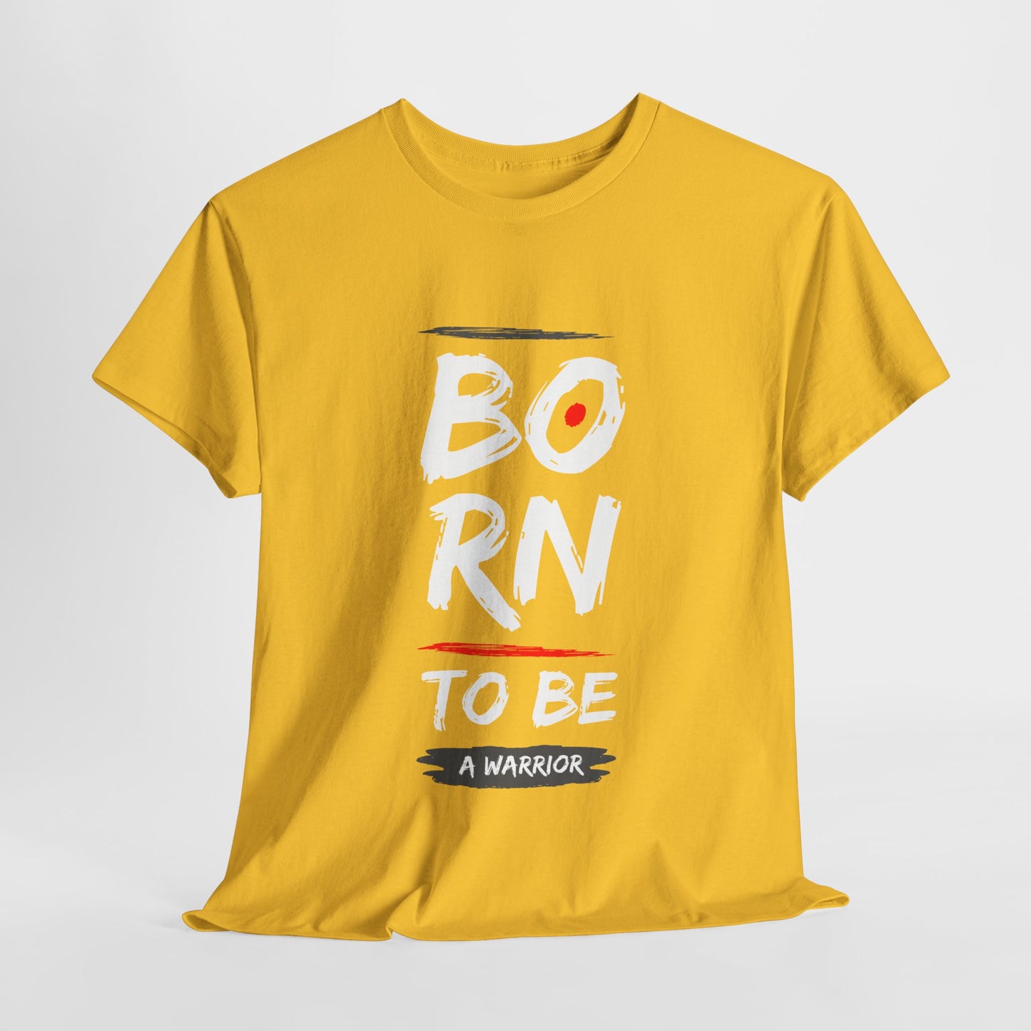 Born to Be a Warrior Unisex Heavy Cotton Tee, Inspirational Shirt for Veterans, Motivational Gift, Fitness Apparel, Casual Wear