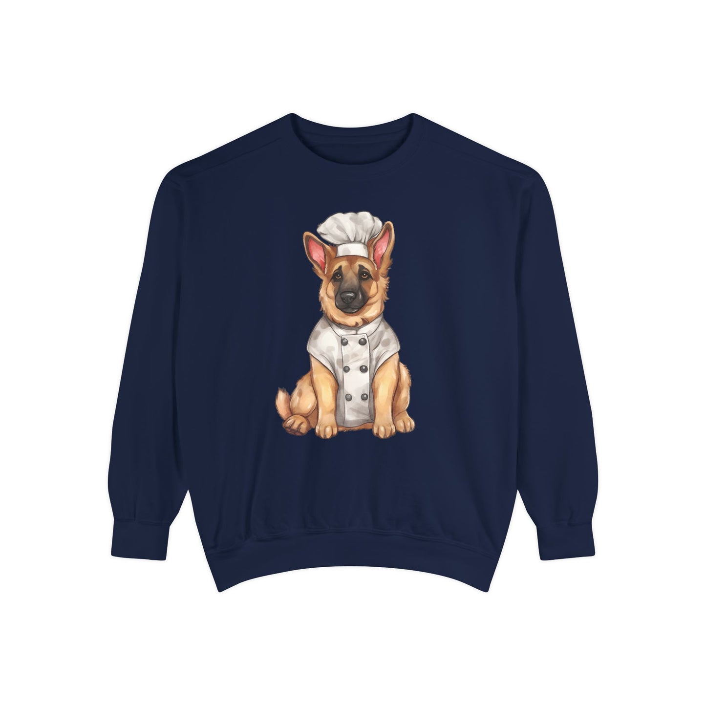 Chef German Shepherd Unisex Garment-Dyed Sweatshirt - Cute Dog Lover Gift