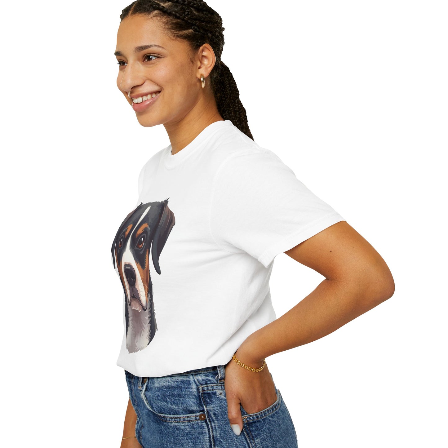 Unisex Tricolor Dog's 3D Design T-Shirt, Gift for Dog Owners, Animal Lover Apparel