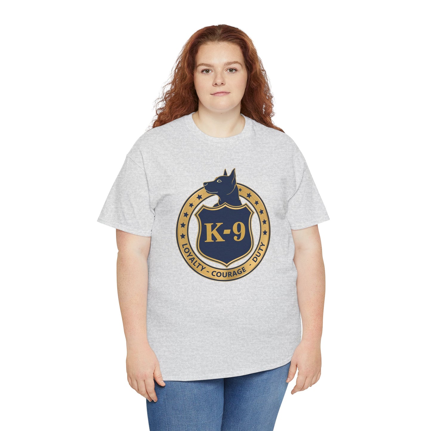 K-9 Police Unisex Heavy Cotton Tee - Loyalty Courage Duty | Dog Lover Gift, Law Enforcement Apparel, Dog Training Shirt