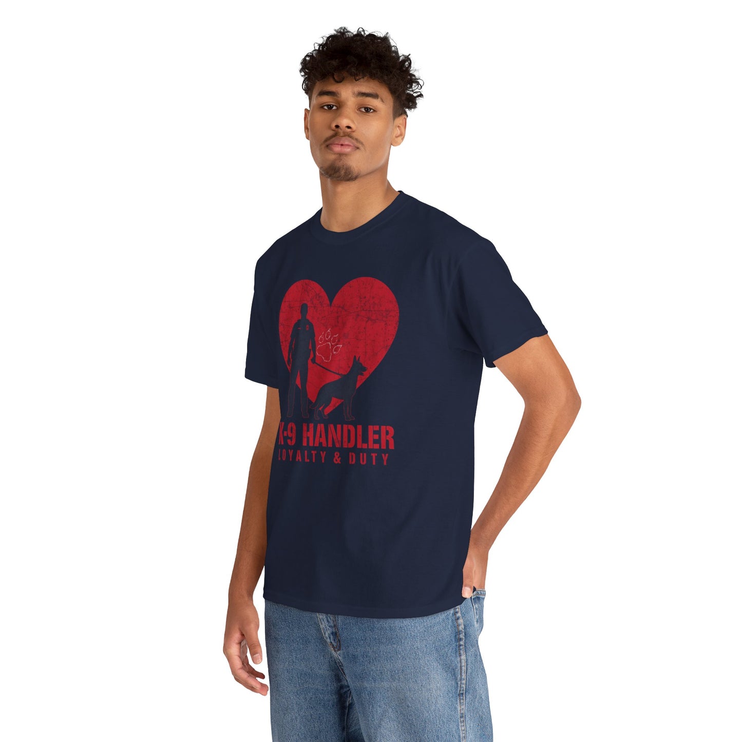 K-9 Handler Heavy Cotton Tee - Loyalty & Duty Shirt, Dog Lover Gift