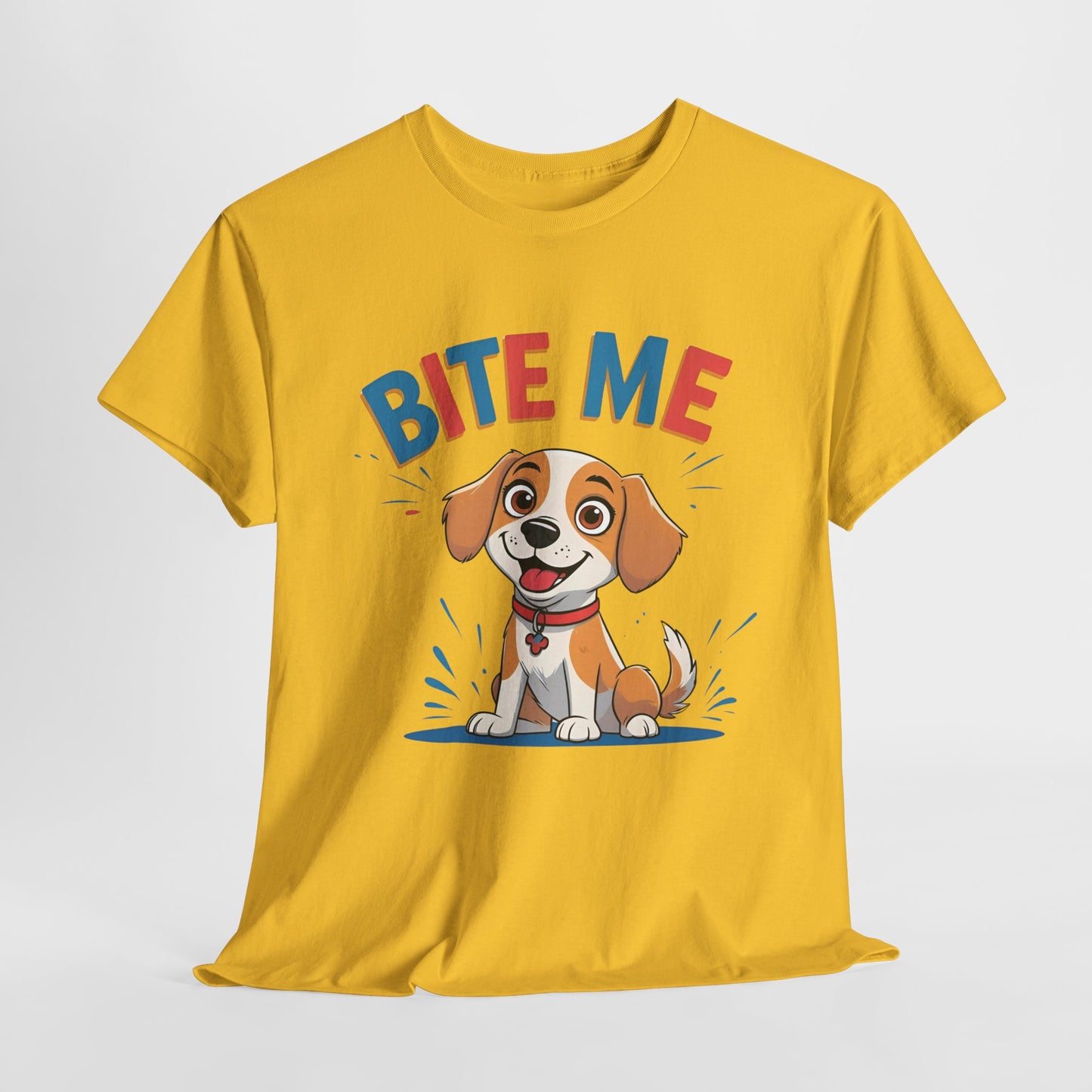 Playful Dog Lover Tee, Bite Me Unisex Cotton T-Shirt for Dog Trainers, Funny Gift for Dog Lovers, Cute Dog Apparel