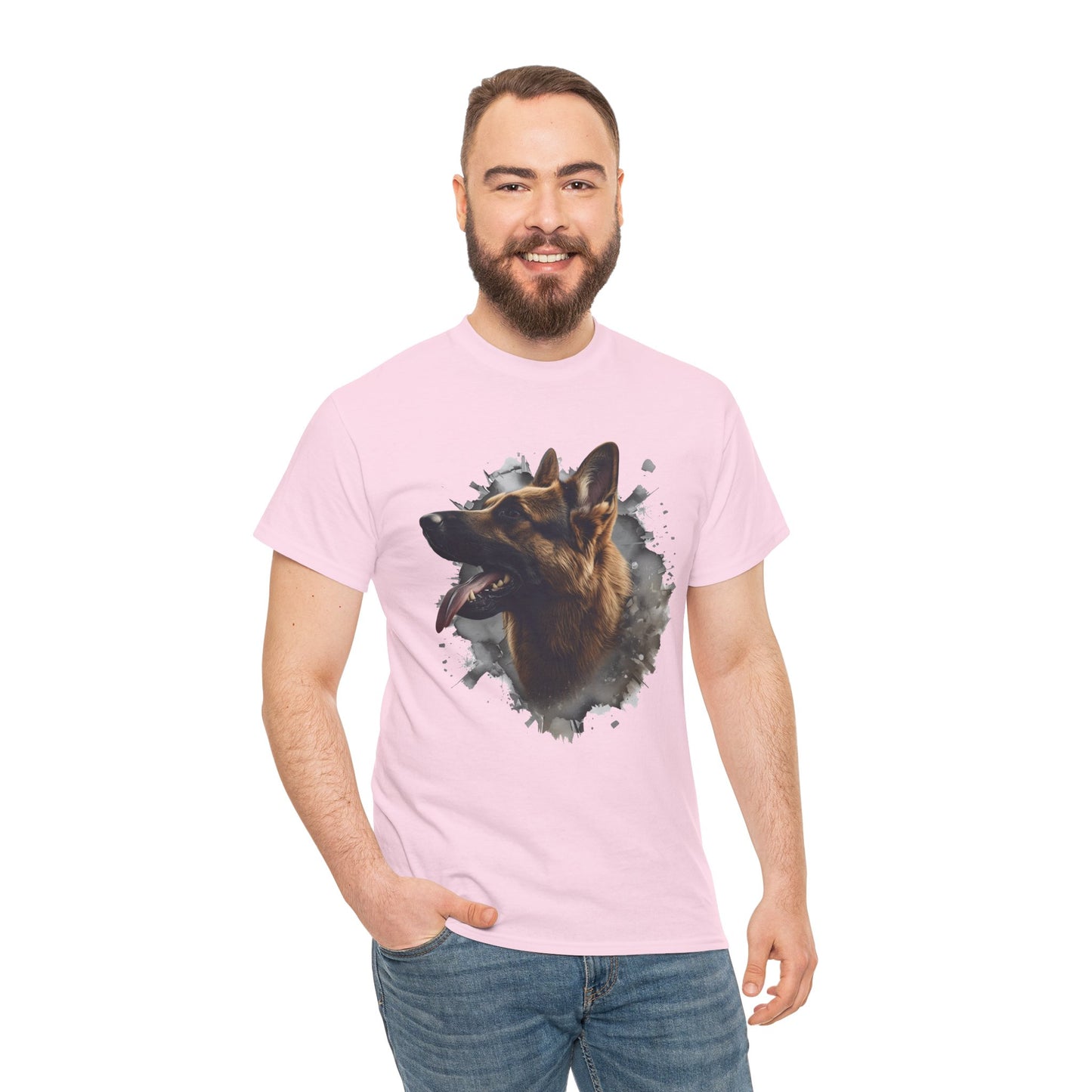 German Shepherd Lover Tee With 3D Design, Unisex Cotton Shirt, Dog T-Shirt, Pet Lovers Gift, Animal Enthusiast Apparel