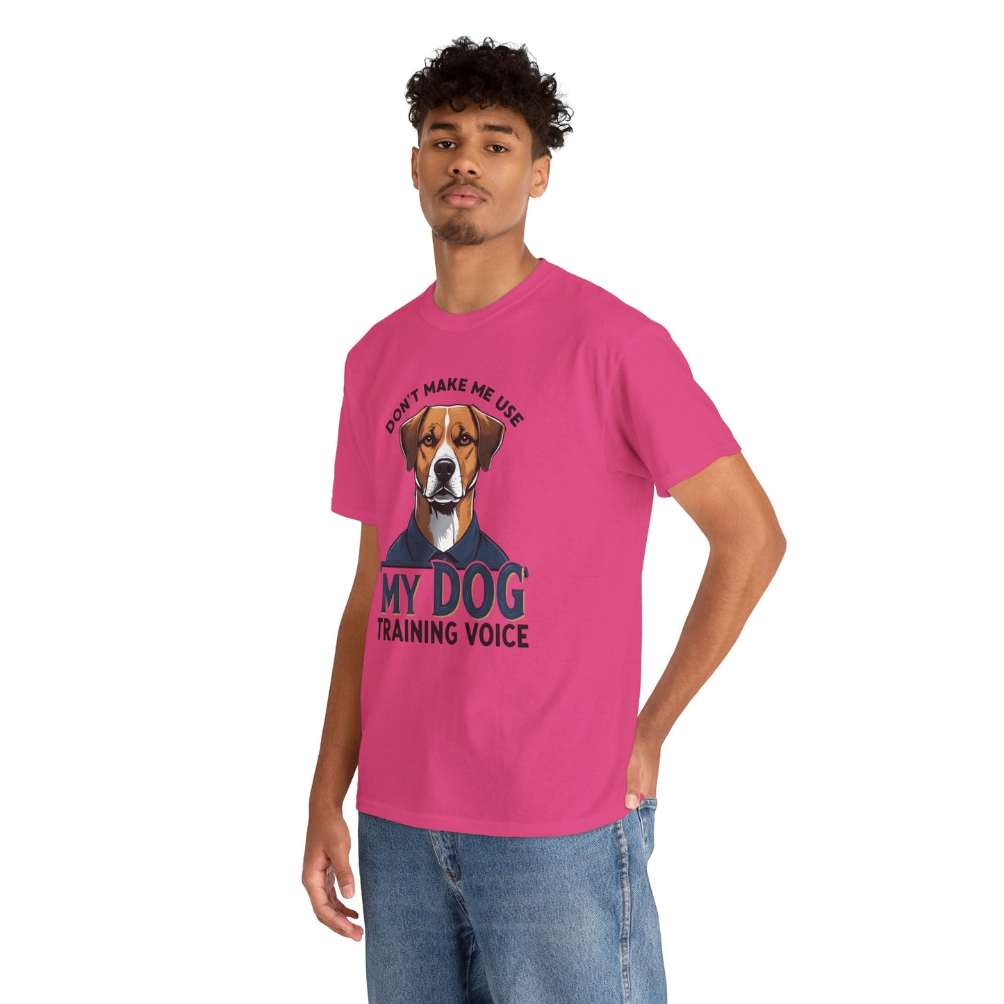 Dog Training T-Shirt - Don't Make Me Use My Dog Training Voice | Perfect Gift for Dog Owners, Casual Wear, Funny Dog Humor Shirt, Pet Training Apparel