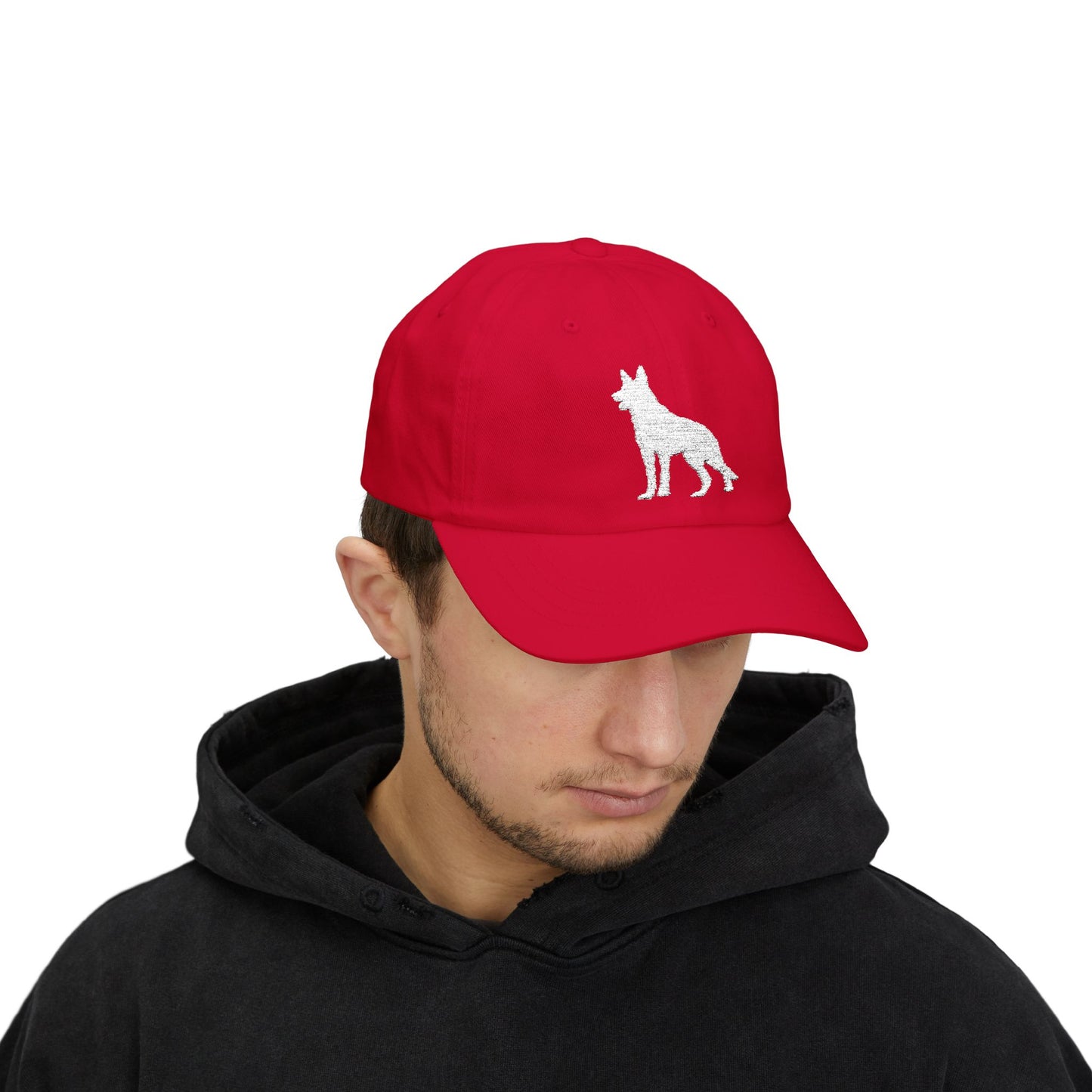 Classic German Shepherd Embroidered Dad Cap, Dog Silhouette, Casual Unisex Hat, Perfect Gift for Dog Lovers