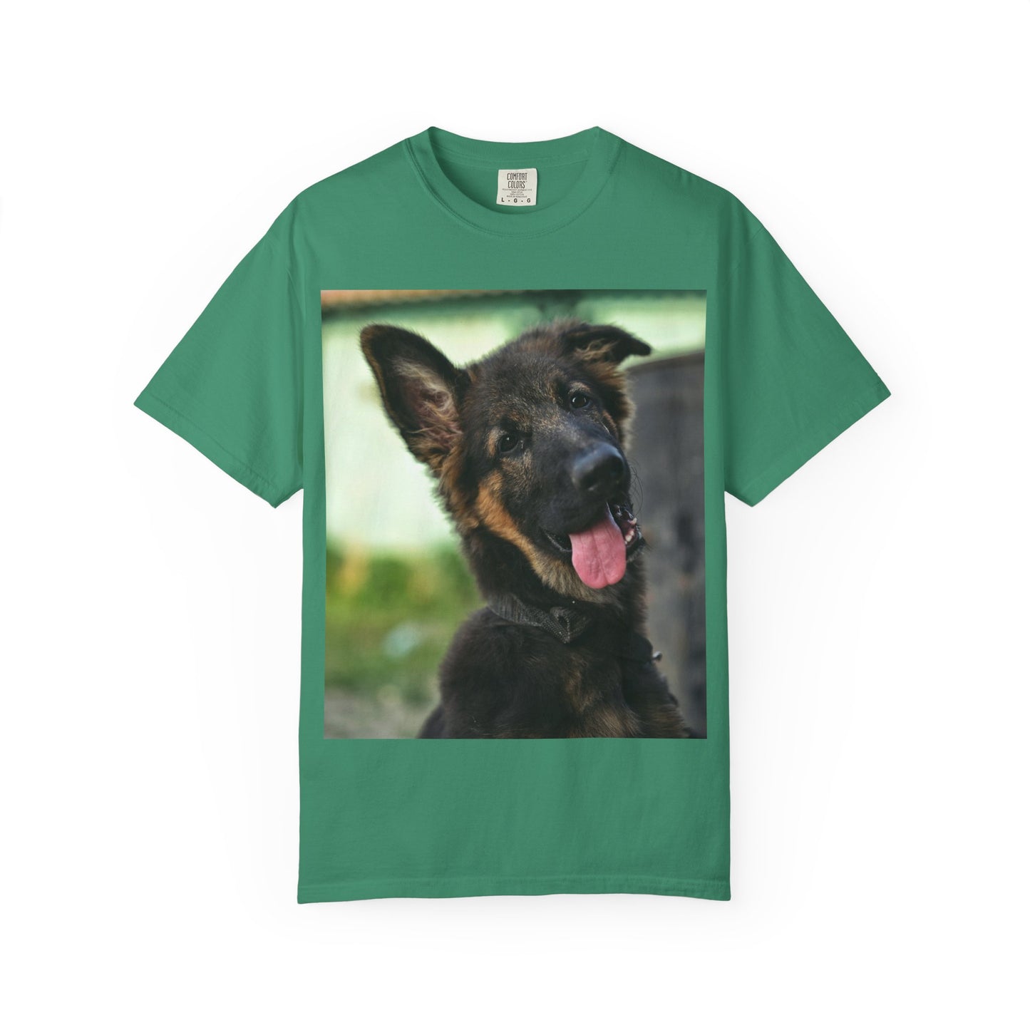 Happy Dog Graphic Unisex T-Shirt Featuring Cute German Shepherd Puppy