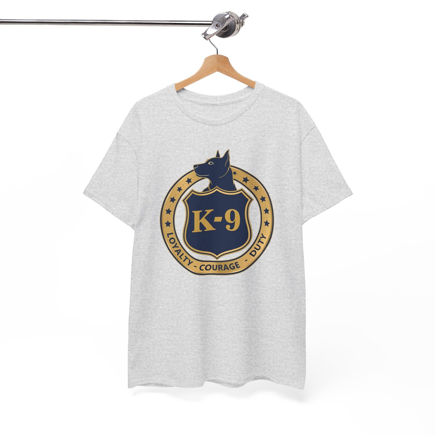 K-9 Police Unisex Heavy Cotton Tee - Loyalty Courage Duty | Dog Lover Gift, Law Enforcement Apparel, Dog Training Shirt