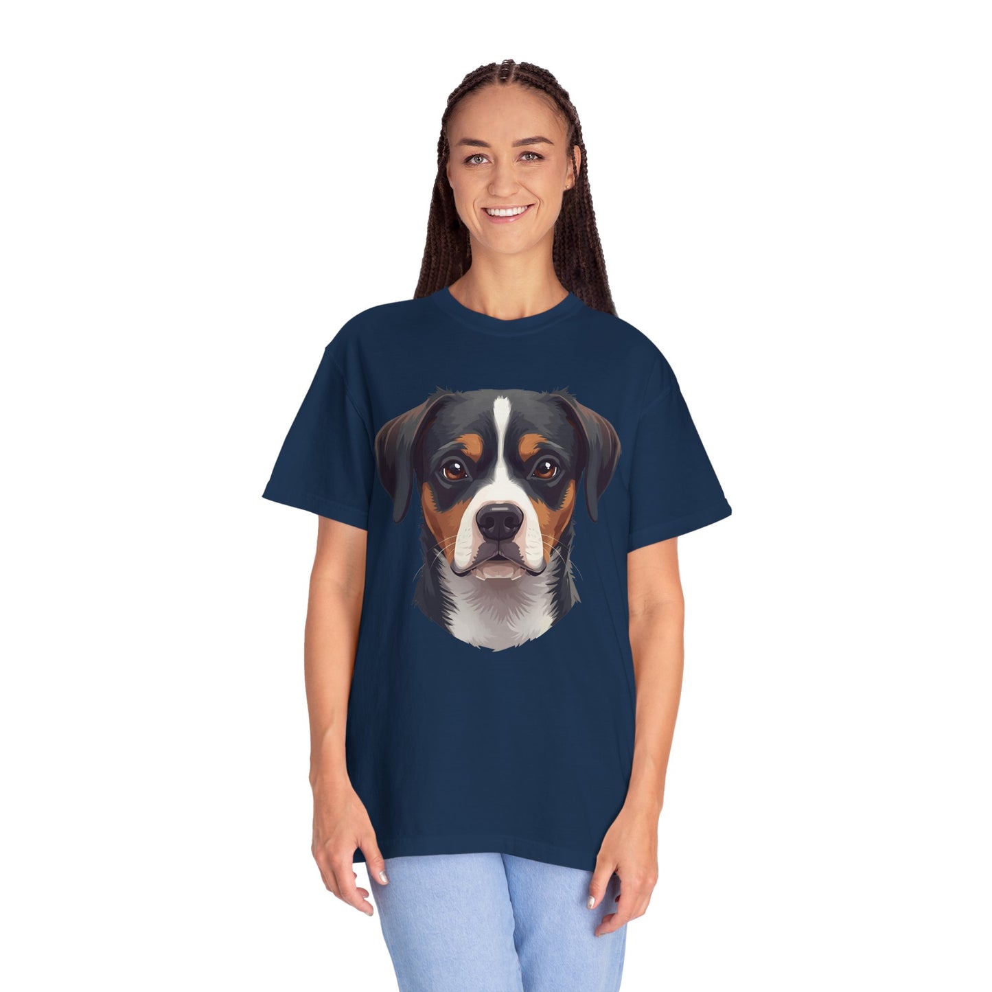 Unisex Tricolor Dog's 3D Design T-Shirt, Gift for Dog Owners, Animal Lover Apparel