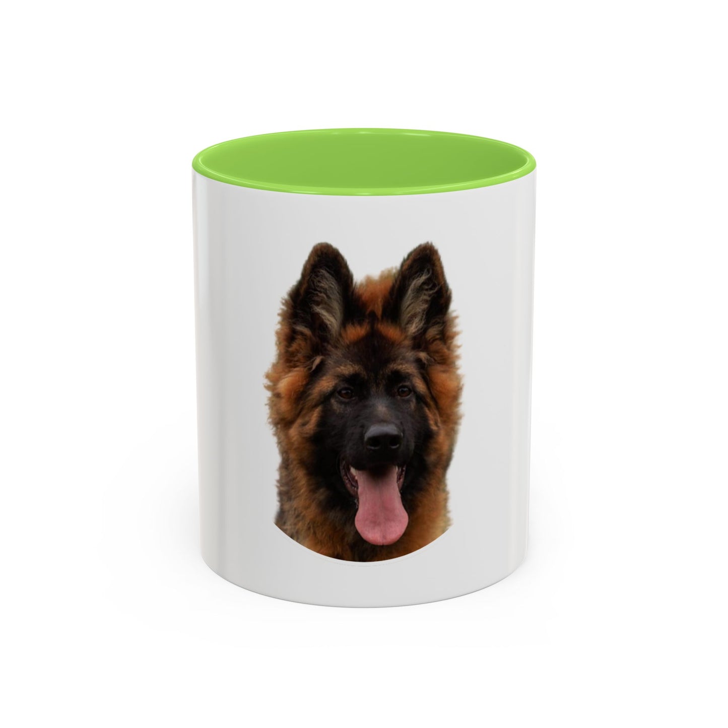 Dog Lover Mug With a Beautiful Long Coat German Shepherd Puppy Leaving Tongue Out