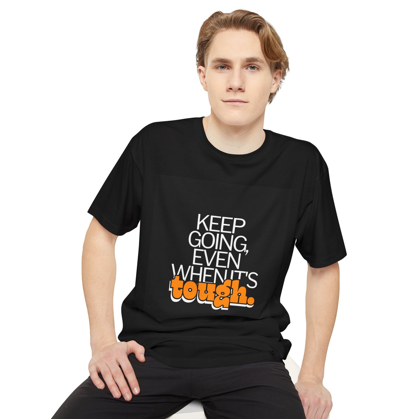 Keep Going Even When ITs Tough Motivational Urban Tee, Inspirational Apparel, Gift for Fitness Lovers, Casual Style Top, Everyday Wear
