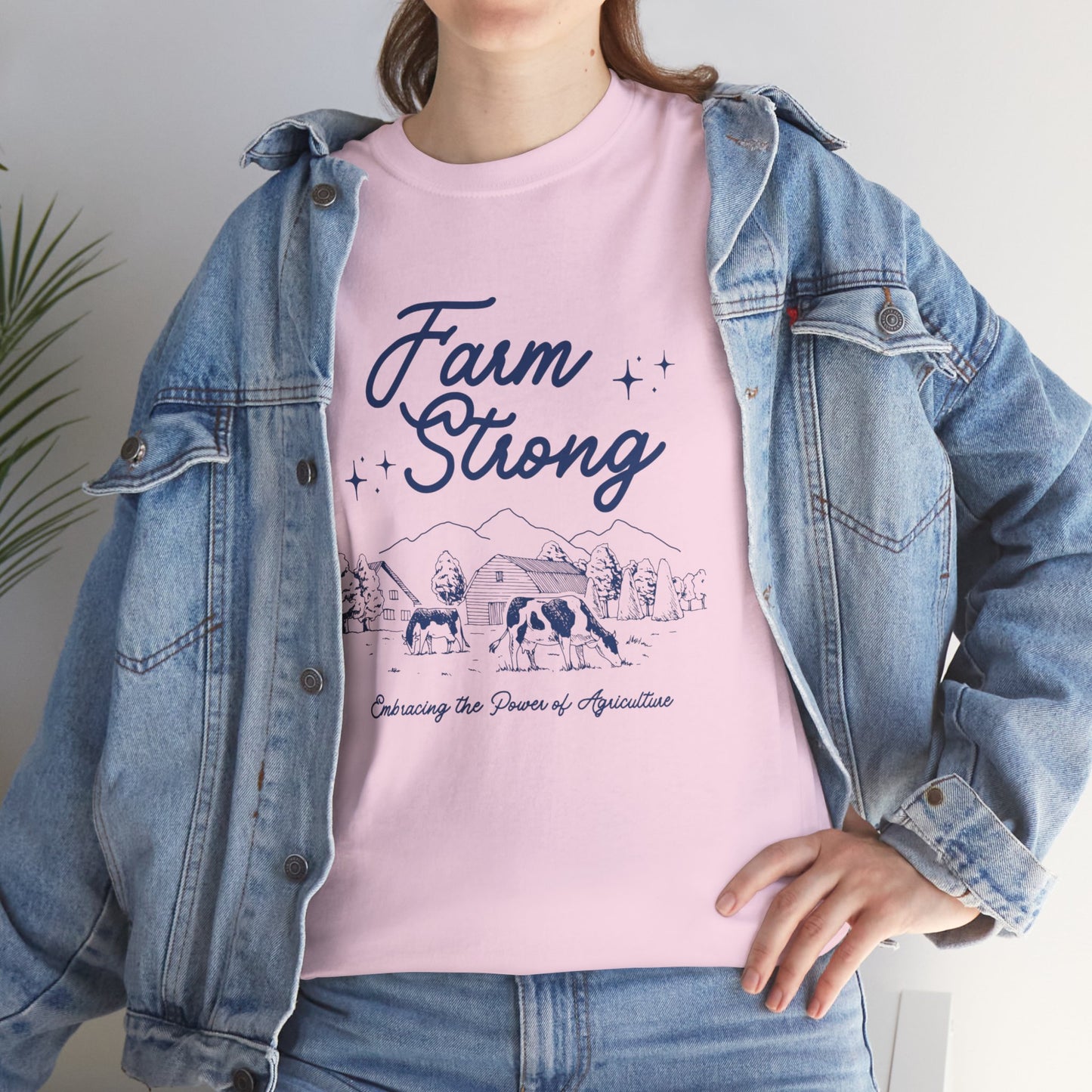Farm Strong Unisex Cotton Tee - Embracing the Power of Agriculture, Motivational Shirt, Inspirational Tee