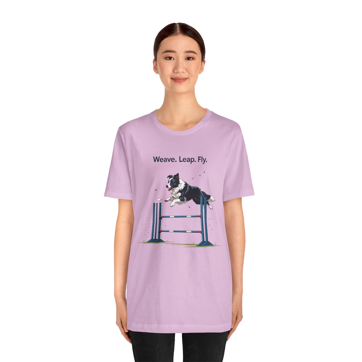 Dog Agility Spirit T-Shirt, Weave Leap Fly Tee, Gifts for Dog Lovers, Pet Enthusiasts, Animal Lovers T-Shirt, Casual Wear, Dog Show Gear