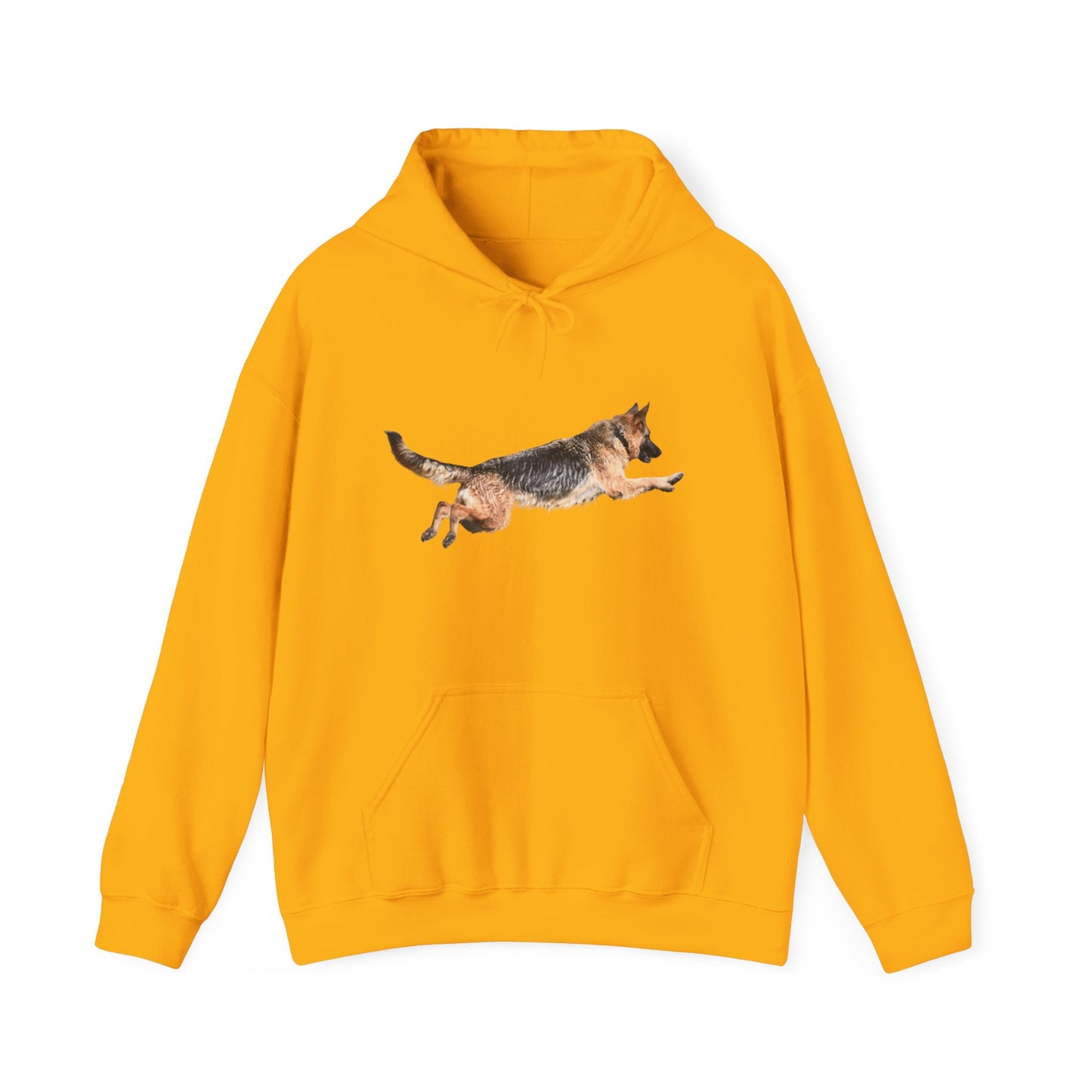 Unisex Dog Lover Hoodie With a Wet German Shepherd Jumping in the Air
