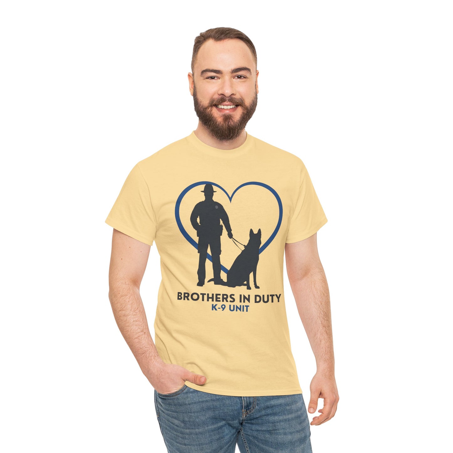 Heartfelt K-9 Unit Tee - Brothers In Duty | Police Officer Gift, Dog Lover Shirt, Law Enforcement Apparel
