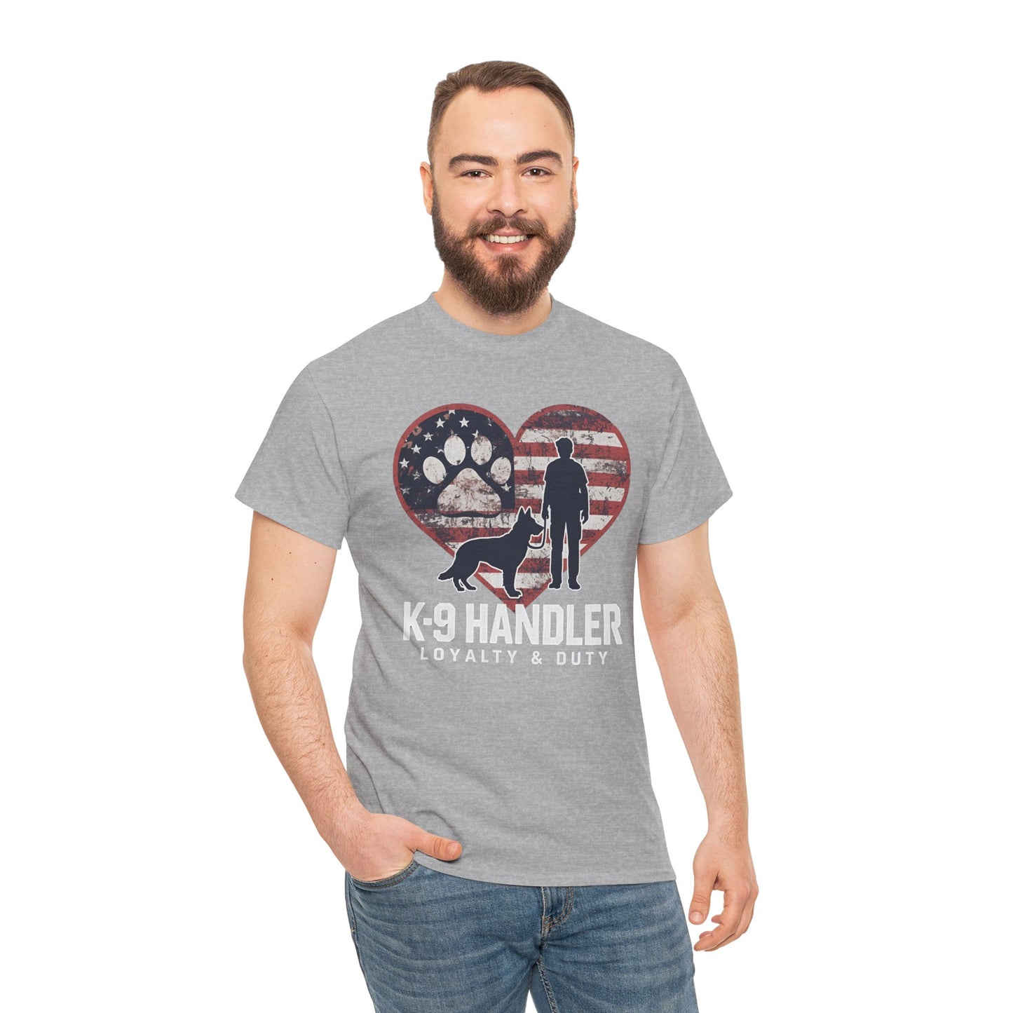 K-9 Handler Heart Tee | Loyalty & Duty T-Shirt | Dog Lover Gift, Police Support Shirt