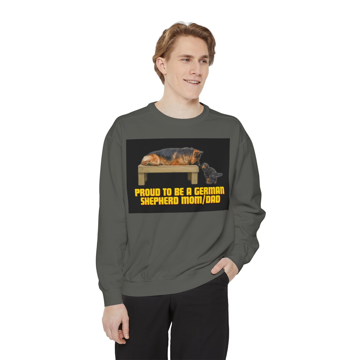 Unisex Proud German Shepherd Mom/Dad Sweatshirt - Garment-Dyed