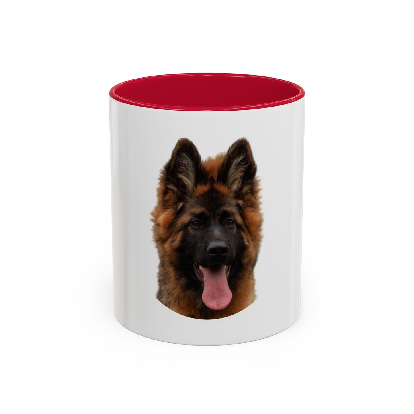 Dog Lover Mug With a Beautiful Long Coat German Shepherd Puppy Leaving Tongue Out