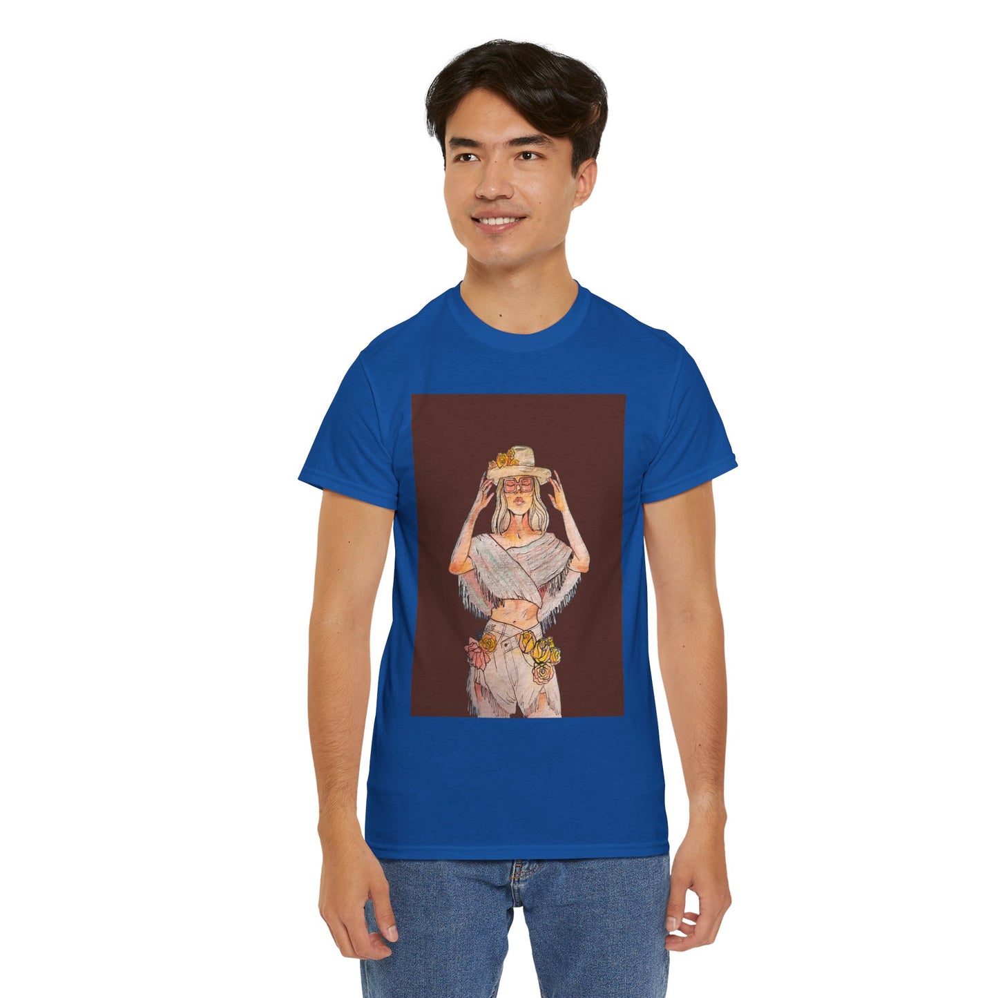 Bohemian Vibes Unisex Heavy Cotton Vintage Tee, Casual Wear, Summer Style Shirt, Gift for Her, Festival Outfit, Art-Inspired Apparel