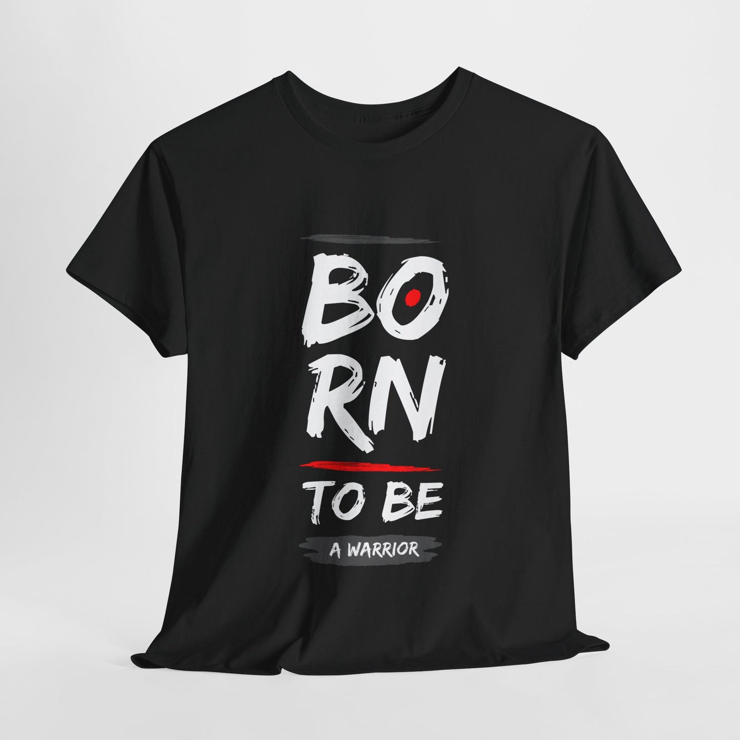 Born to Be a Warrior Unisex Heavy Cotton Tee, Inspirational Shirt for Veterans, Motivational Gift, Fitness Apparel, Casual Wear