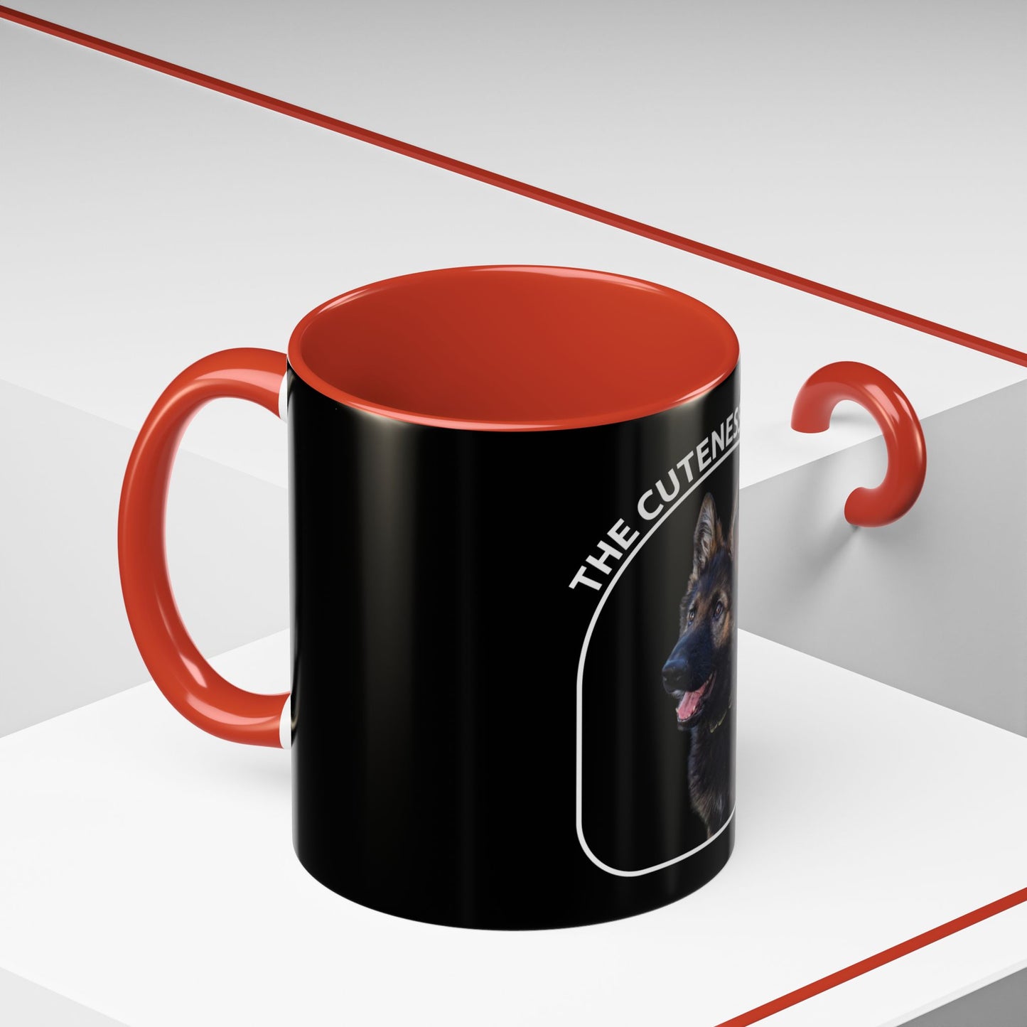 Accent Coffee Dog Lover Mug With a German Shepherd Puppy and Caption The Cuteness Is Real