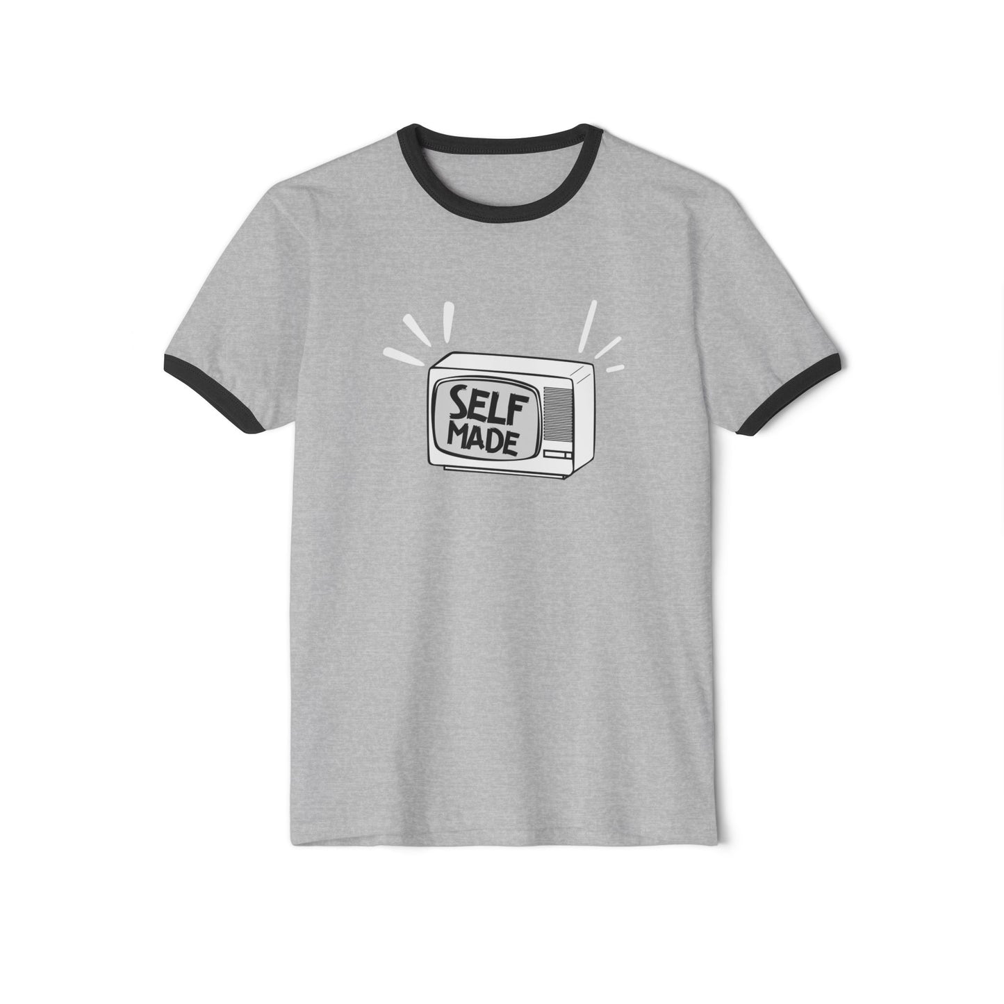Self Made Unisex Cotton Ringer T-Shirt | Vintage Style Tee, Motivational Gift, Casual Wear, Entrepreneurship Shirt, Everyday Comfort