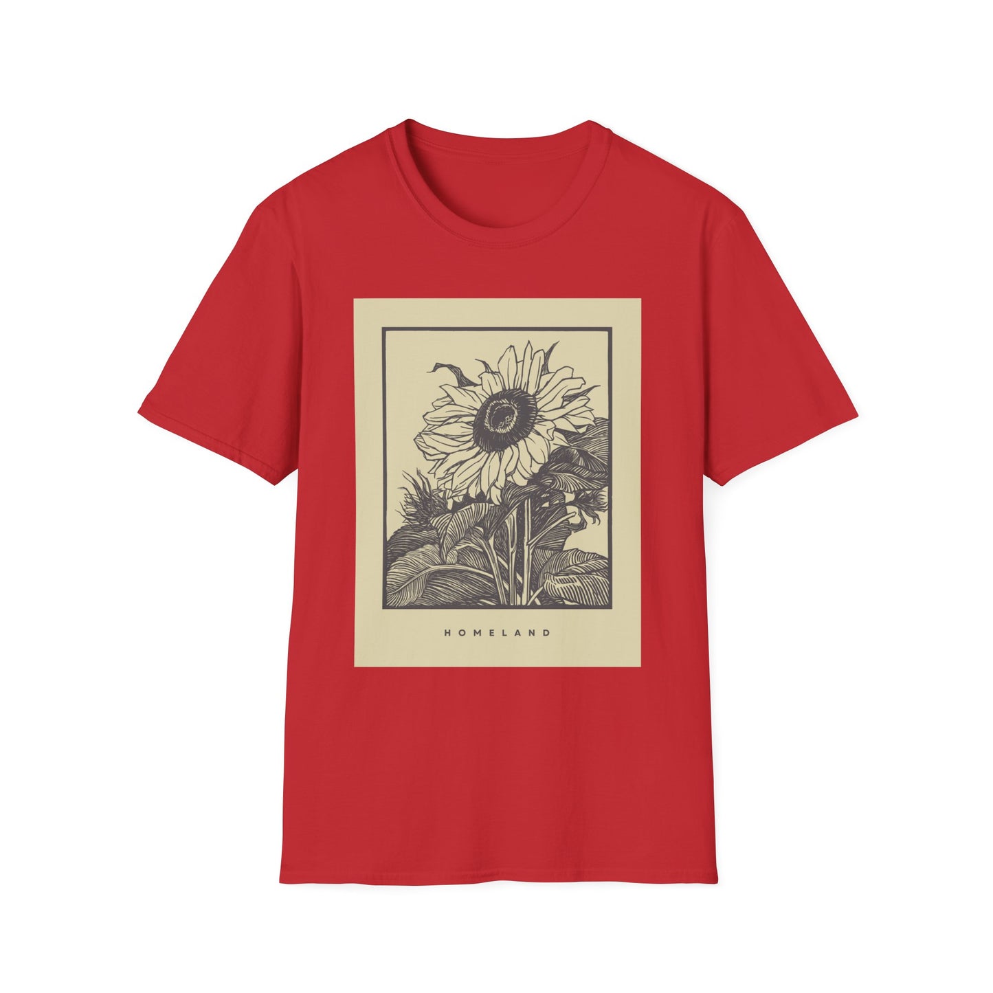Vintage Sunflower Unisex T-Shirt, Softstyle Tee, Casual Wear, Nature Lover Gift, Summer Fashion, Homelands Design
