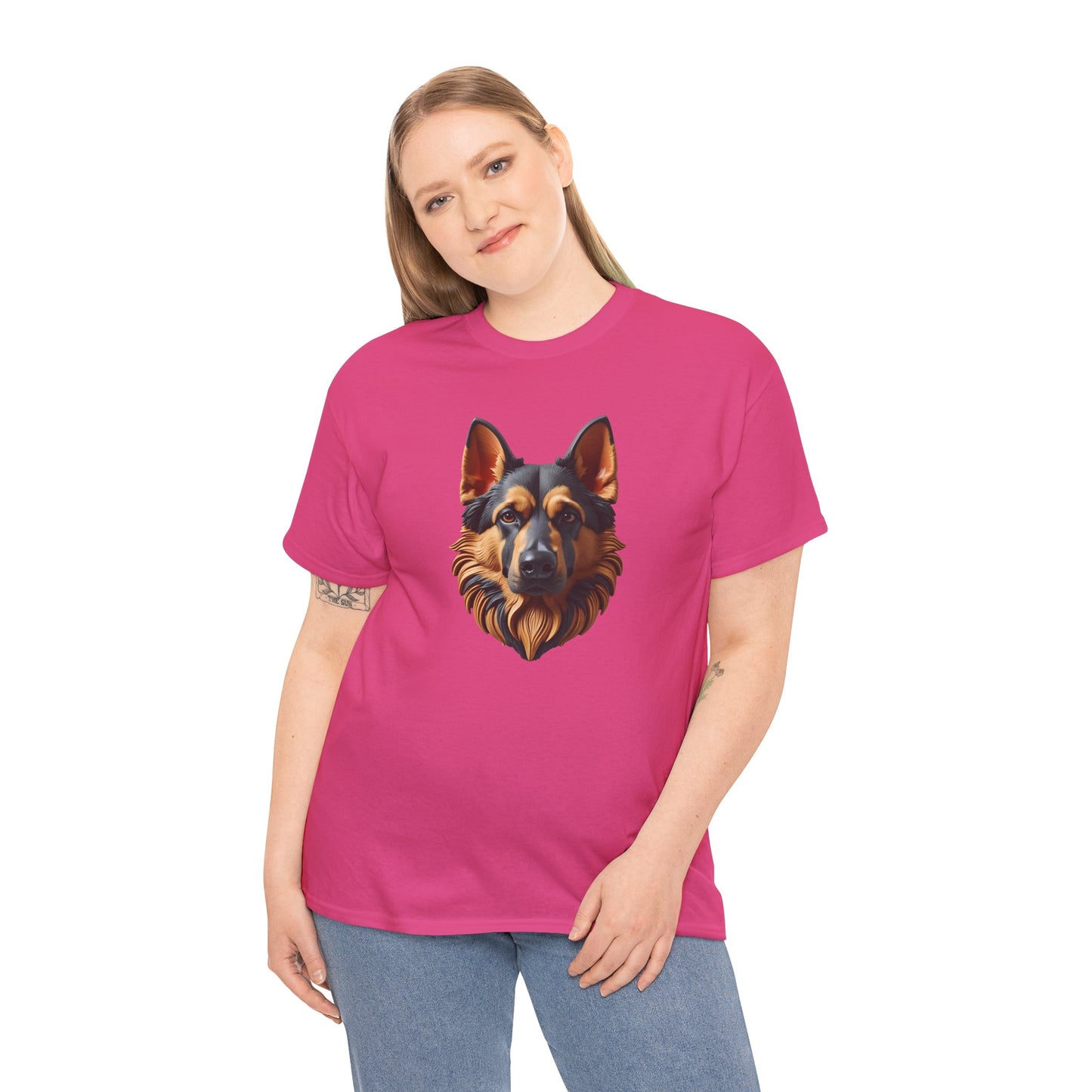 German Shepherd Lover Tee With 3D Design, Unisex Cotton Shirt, Dog T-Shirt, Pet Lovers Gift, Animal Enthusiast Apparel