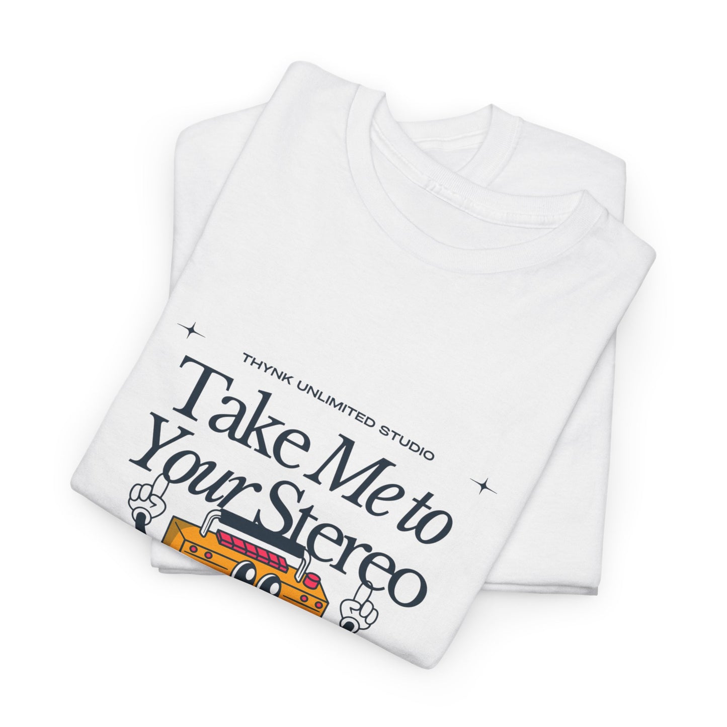 Retro Music Lover Tee - Take Me To Your Stereo, Vintage Style Shirt, Graphic T-Shirt, Unisex Cotton Top, Perfect Gift for Musicians, Summer Outfit