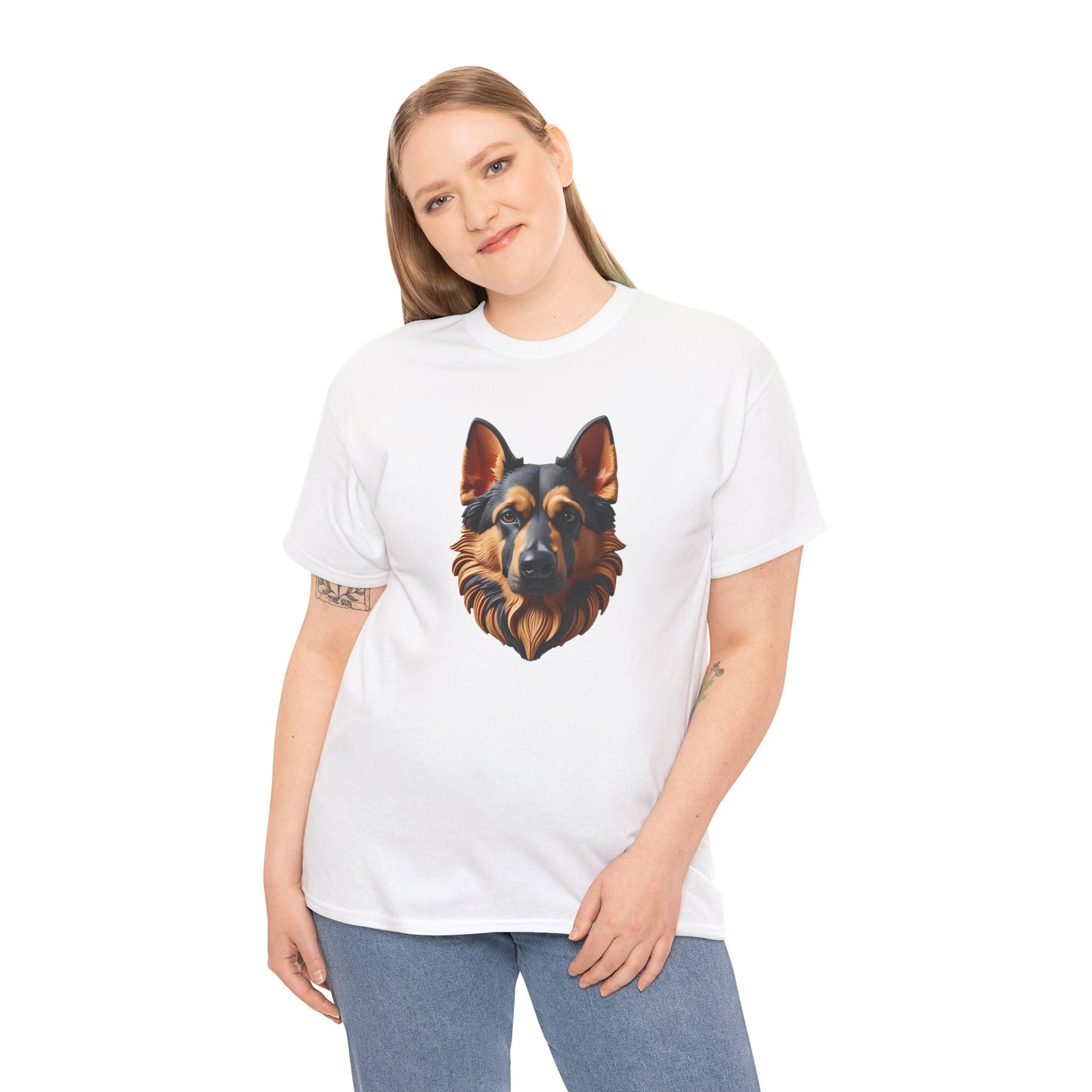 German Shepherd Lover Tee With 3D Design, Unisex Cotton Shirt, Dog T-Shirt, Pet Lovers Gift, Animal Enthusiast Apparel