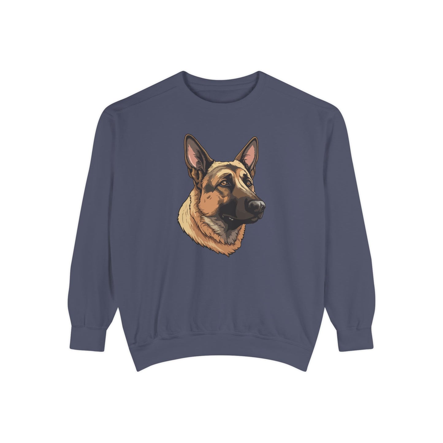 Unisex Dog Lover Sweatshirt With a Close Up Graphic of Serious German Shepherd