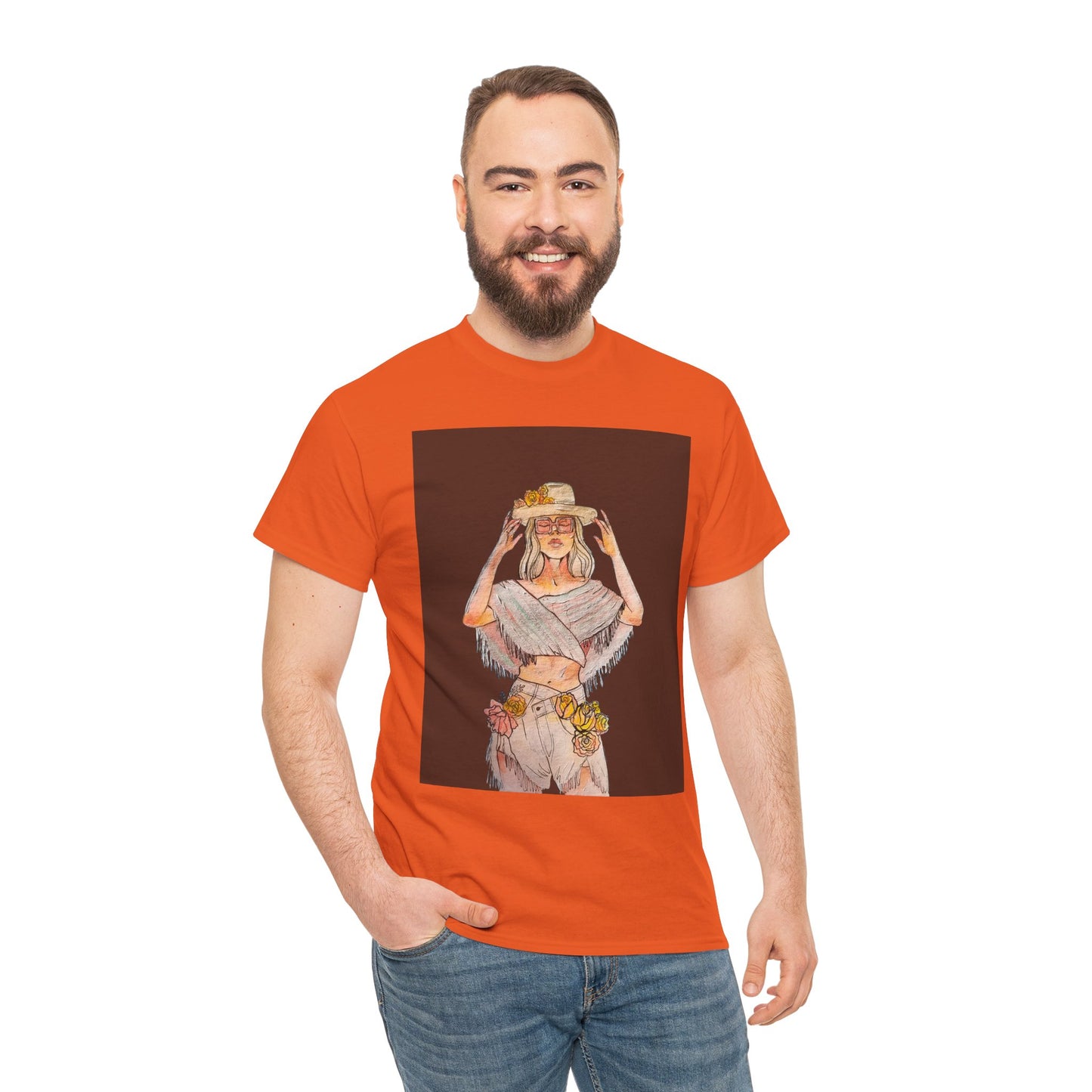 Bohemian Vibes Unisex Heavy Cotton Vintage Tee, Casual Wear, Summer Style Shirt, Gift for Her, Festival Outfit, Art-Inspired Apparel